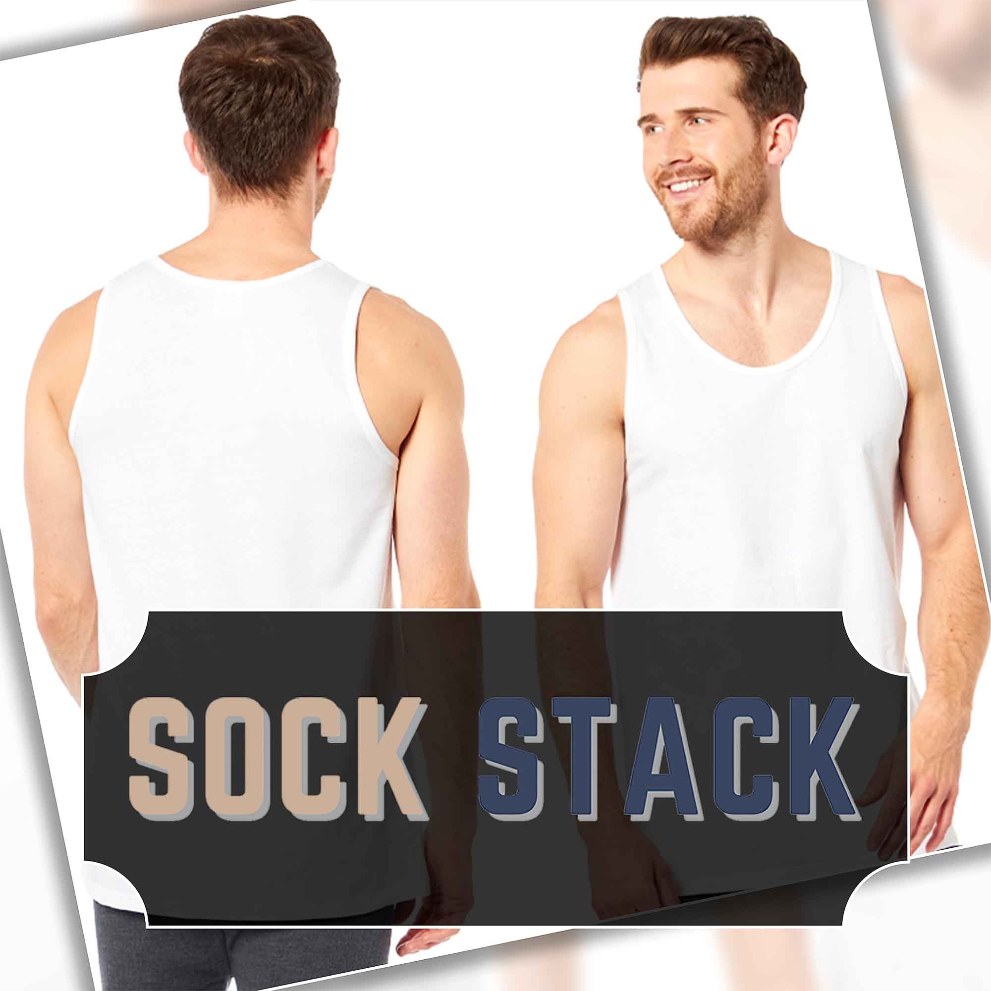 Pack of 6 Men's Cotton Blend Gym Muscle Vests Fitted Lightweight Comfortable Breathable Summer Wear Sizes S to XXL Available in Black Grey Navy White