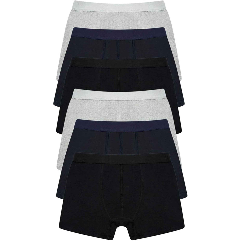 pack-of-6-men-s-cotton-rich-comfort-fit-boxer-trunk-underwear-breathable-stretch-waistband-soft-plain-boxers-multiple-sizes-by-sock-stack-assorted-s-boxer-shorts-1184733840 - Bobobiy