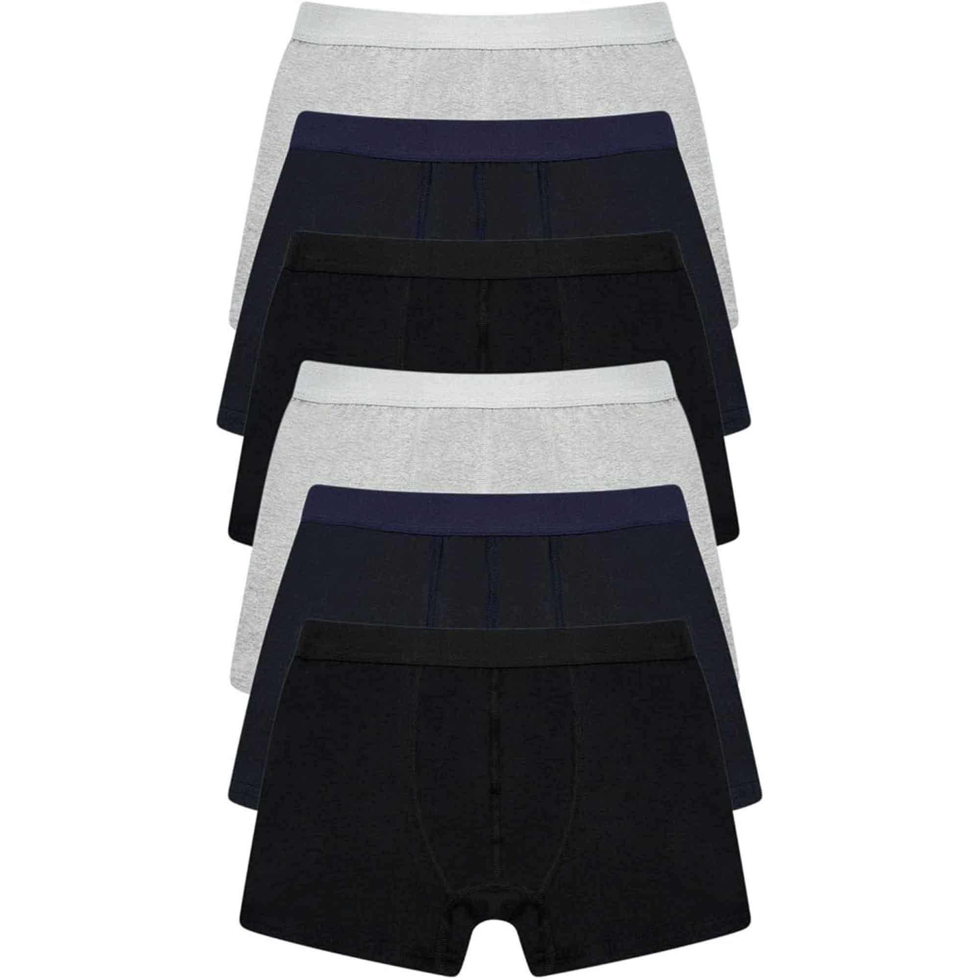 pack-of-6-men-s-cotton-rich-comfort-fit-boxer-trunk-underwear-breathable-stretch-waistband-soft-plain-boxers-multiple-sizes-by-sock-stack-assorted-s-boxer-shorts-1184733840 - Bobobiy