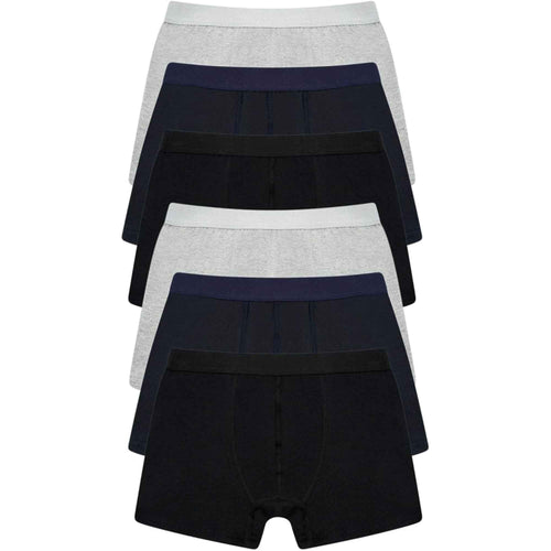 pack-of-6-men-s-cotton-rich-comfort-fit-boxer-trunk-underwear-breathable-stretch-waistband-soft-plain-boxers-multiple-sizes-by-sock-stack-assorted-s-boxer-shorts-1184733840 - Bobobiy