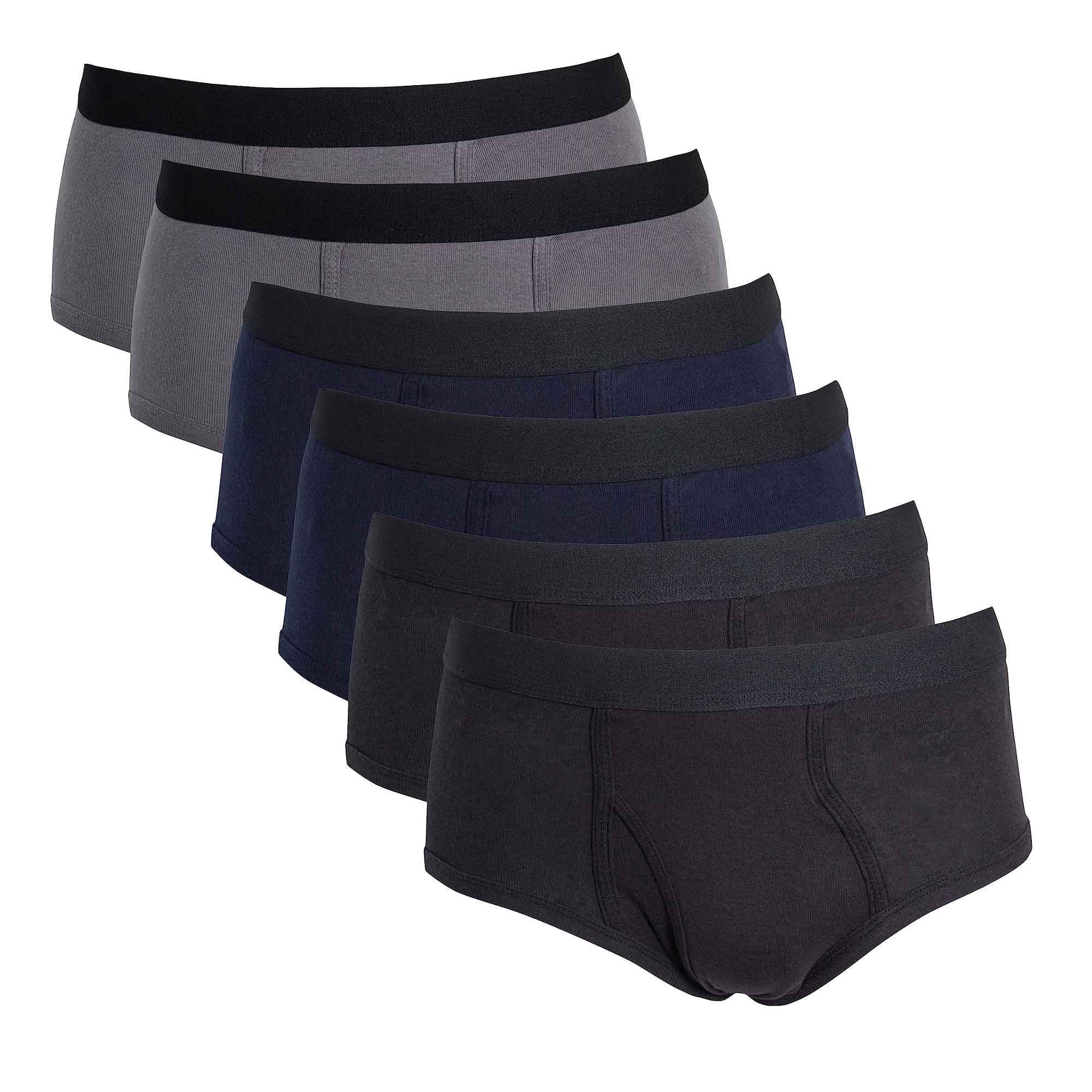 pack-of-6-mens-cotton-briefs-soft-waistband-breathable-durable-underwear-comfortable-all-day-wear-mb05-06-by-sock-stack-black-navy-grey-s-boxer-shorts-1181604894 - Bobobiy