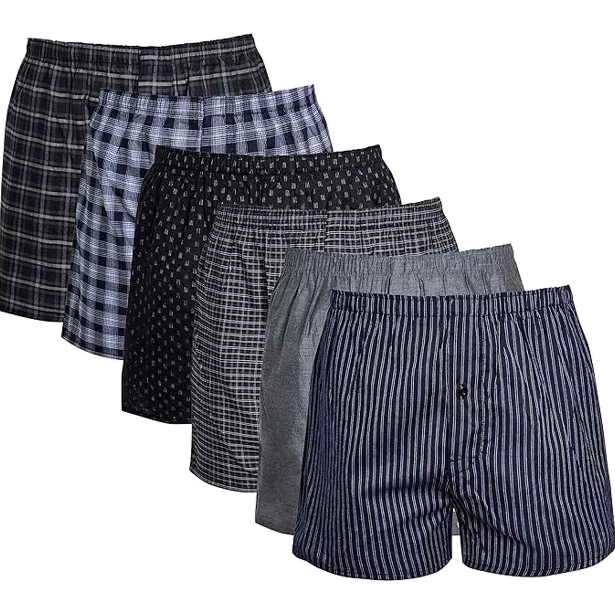 pack-of-6-mens-loose-fit-woven-boxers-with-comfort-waistband-in-soft-cotton-blend-multiple-sizes-and-colors-breathable-durable-mb01-by-sock-stack-assorted-s-boxer-shorts-1181650071 - Bobobiy