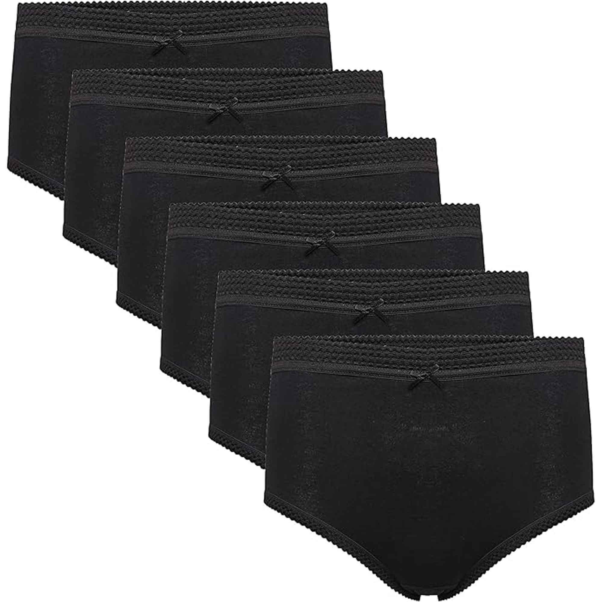 pack-of-6-women-s-100-cotton-super-soft-maxi-briefs-full-coverage-breathable-everyday-underwear-assorted-colors-regular-plus-sizes-by-sock-stack-black-10-12-underwear-1184863573 - Bobobiy