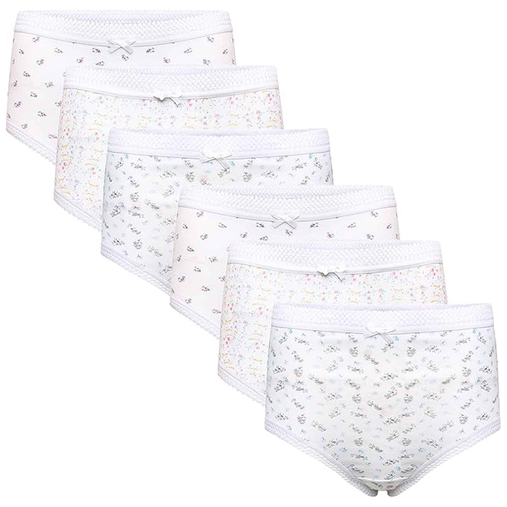 pack-of-6-women-s-100-cotton-super-soft-maxi-briefs-full-coverage-breathable-everyday-underwear-assorted-colors-regular-plus-sizes-by-sock-stack-floral-10-12-underwear-1184863579 - Bobobiy