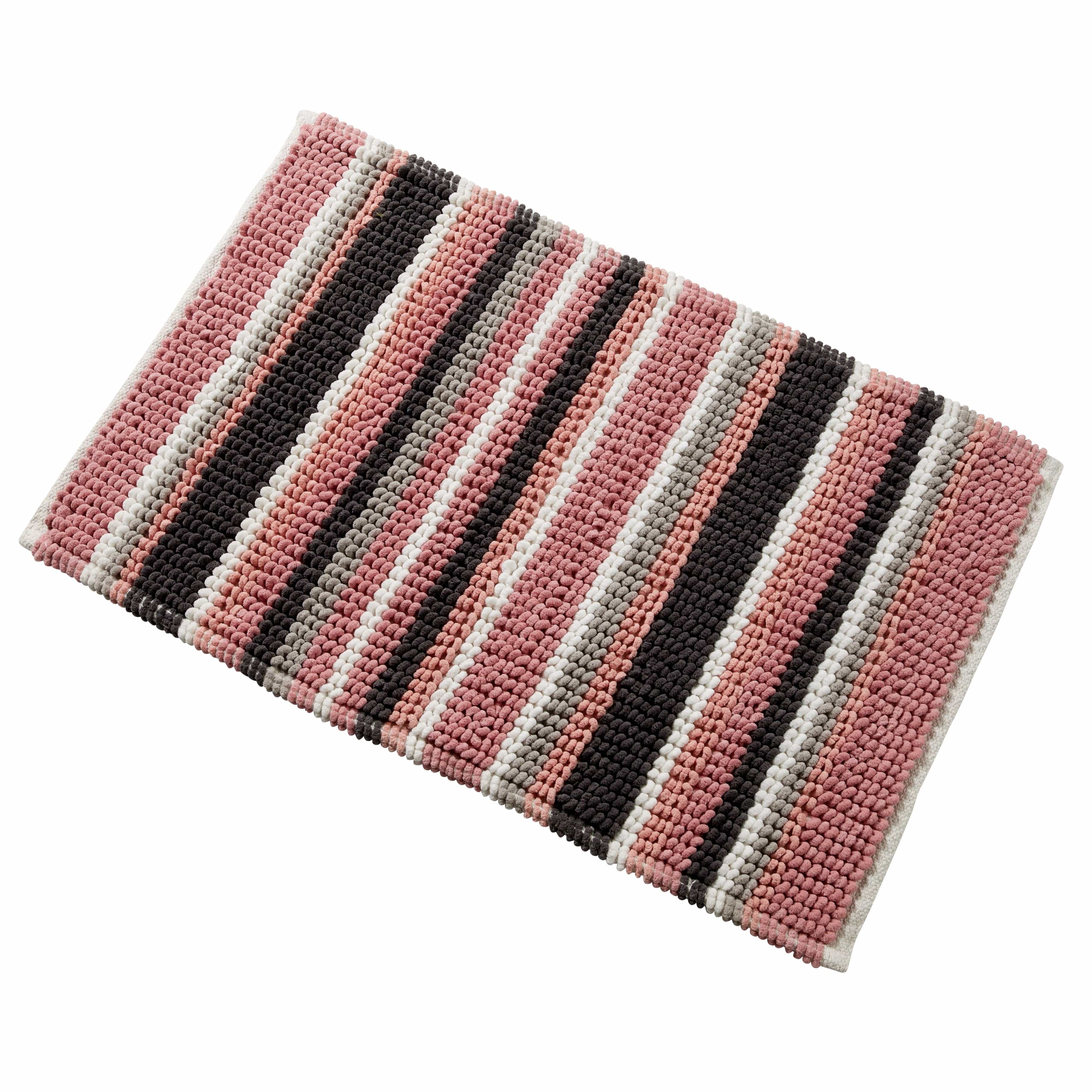 Padstow Super Soft Absorbent Stripe Bathmat 50 x 80 cm Quick-Drying Anti-Slip Durable Bathroom Accessory