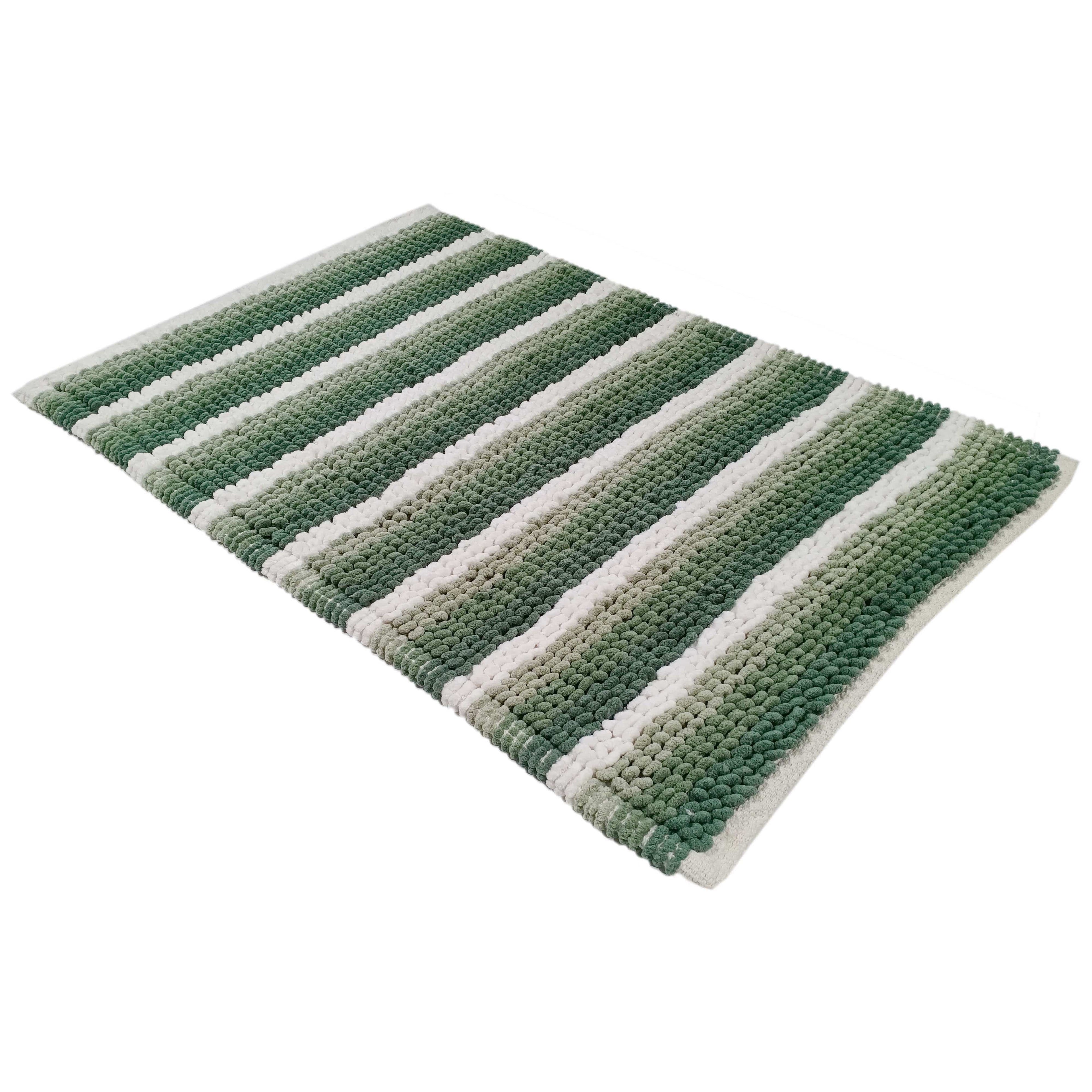 Padstow Super Soft Absorbent Stripe Bathmat 50 x 80 cm Quick-Drying Anti-Slip Durable Bathroom Accessory