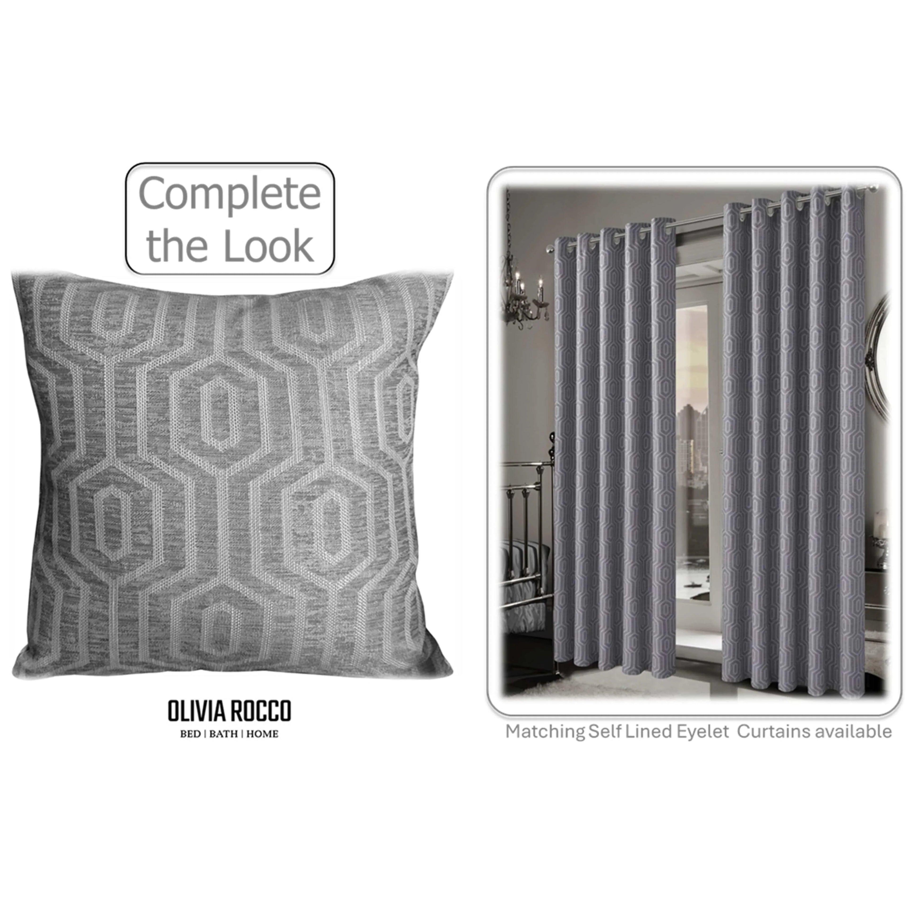 Paris Cushion Covers 2 Pack Modern Grey Decorative Square Scatter Cushions with Invisible Zipper for Sofa & Bed - Bobobiy