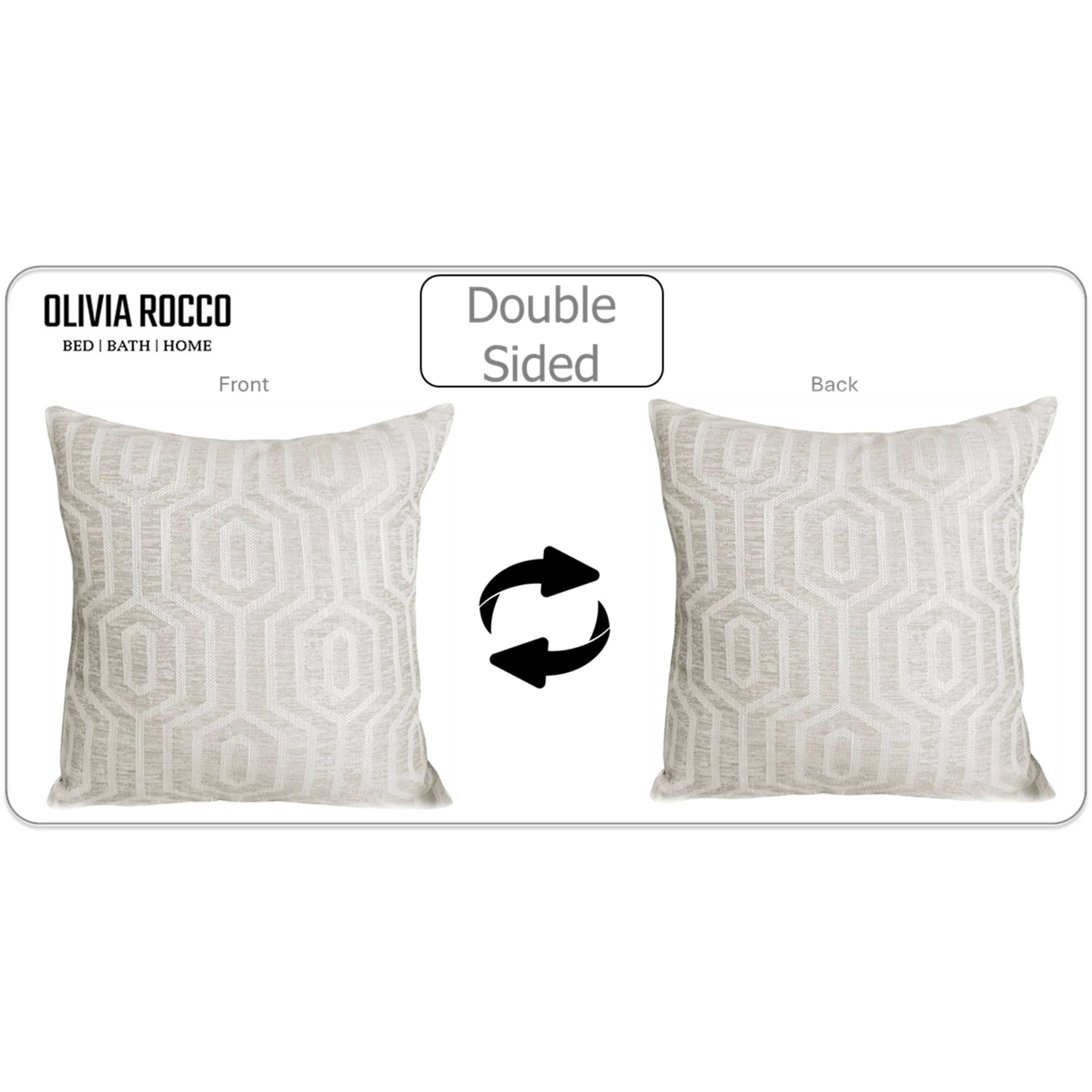 Paris Cushion Covers 2 Pack Modern Natural Decorative Square Scatter Cushions with Invisible Zipper for Sofa & Bed