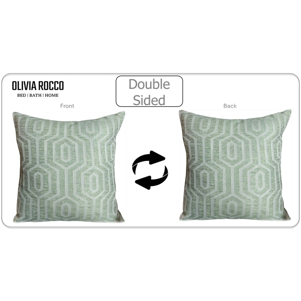 Paris Cushion Covers 2 Pack Modern Sage Green Decorative Square Scatter Cushions with Invisible Zipper for Sofa & Bed - Bobobiy