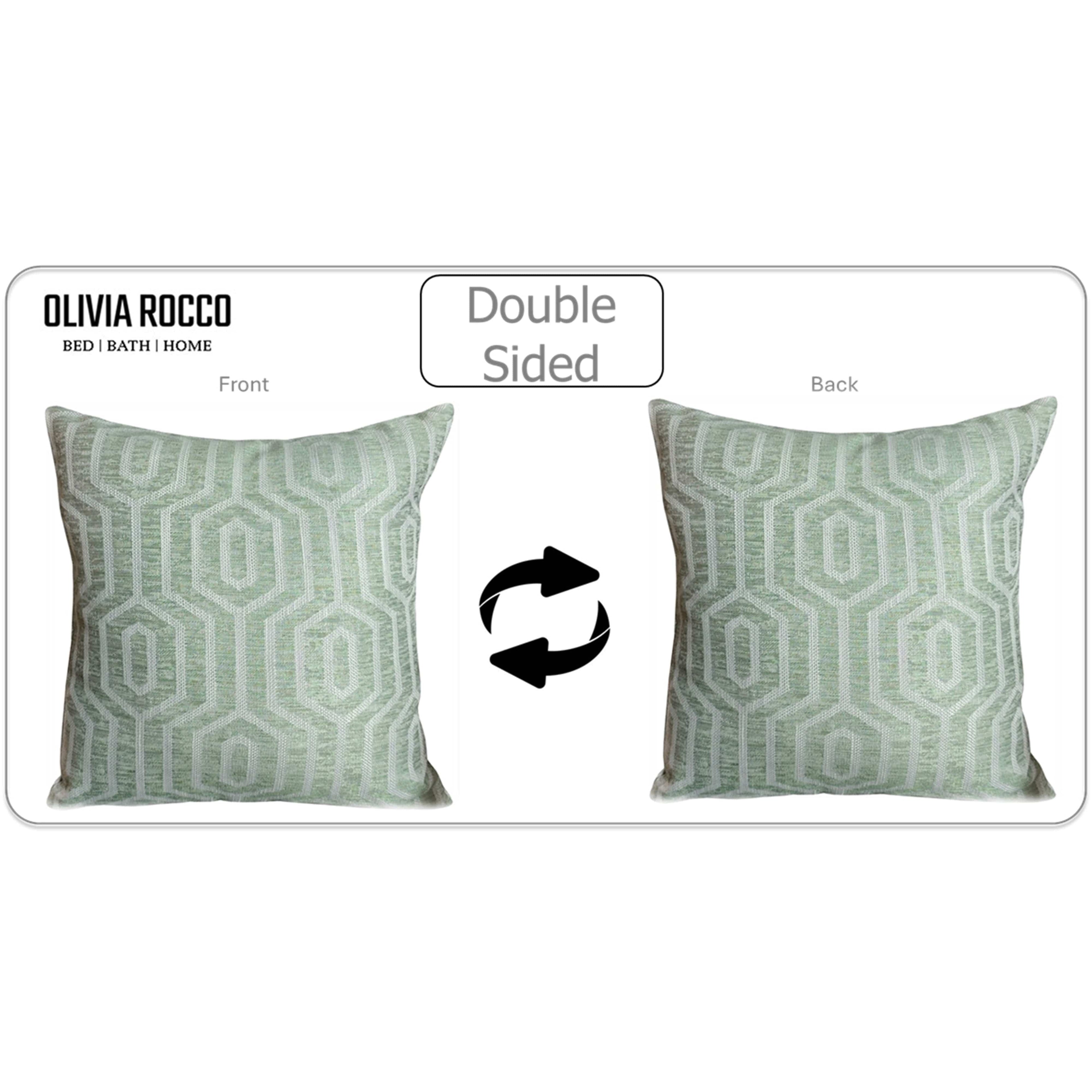 Paris Cushion Covers 2 Pack Modern Sage Green Decorative Square Scatter Cushions with Invisible Zipper for Sofa & Bed