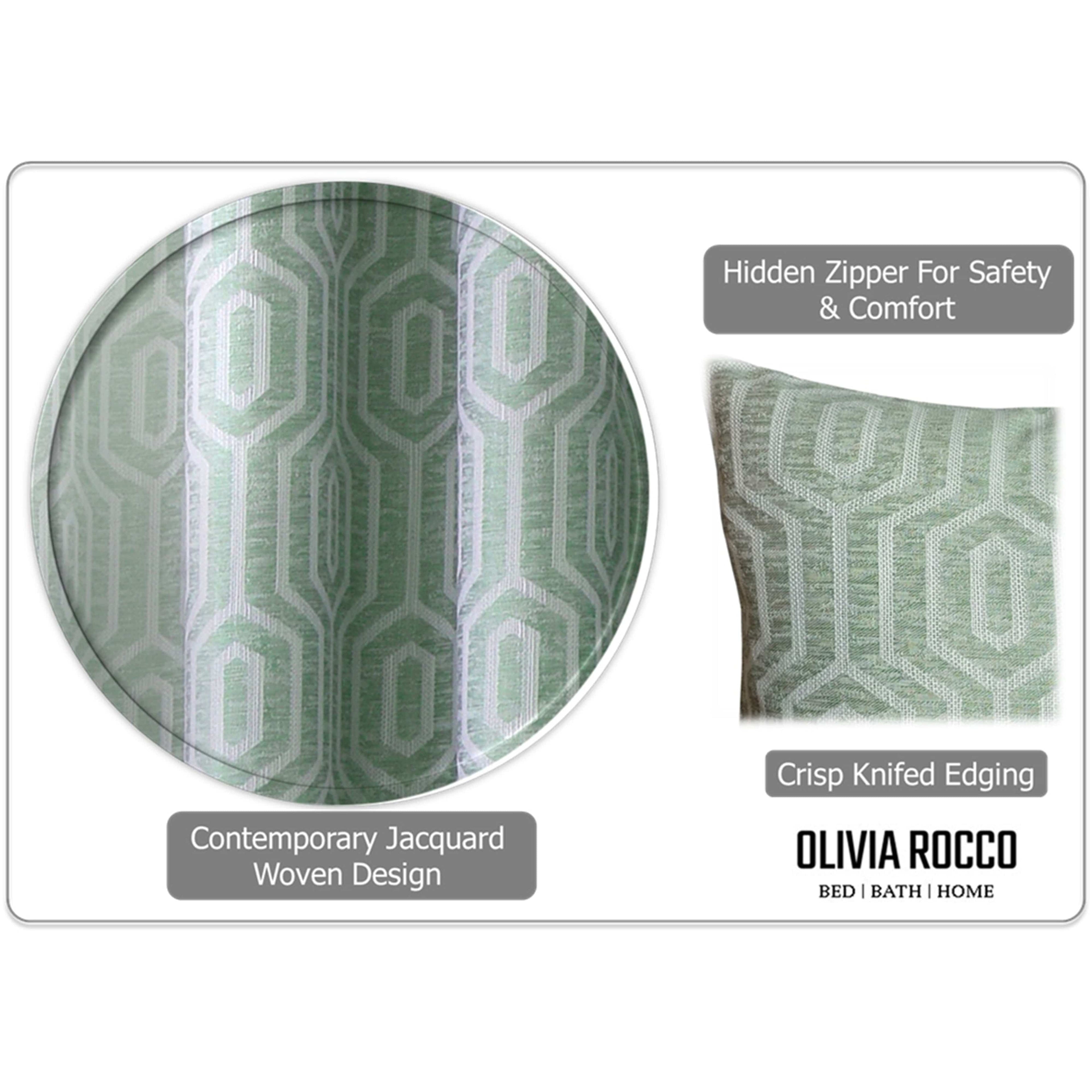 Paris Cushion Covers 2 Pack Modern Sage Green Decorative Square Scatter Cushions with Invisible Zipper for Sofa & Bed