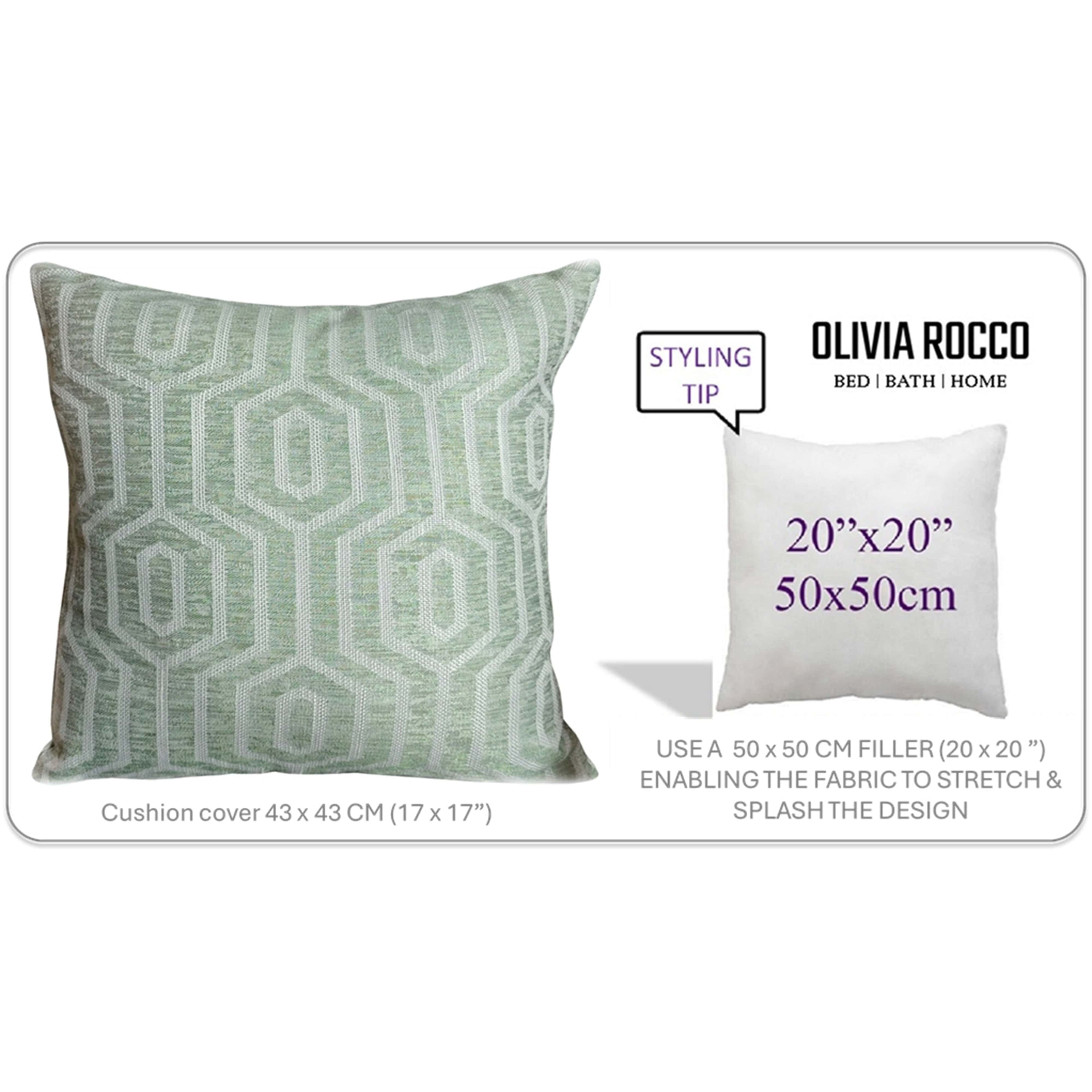 Paris Cushion Covers 2 Pack Modern Sage Green Decorative Square Scatter Cushions with Invisible Zipper for Sofa & Bed