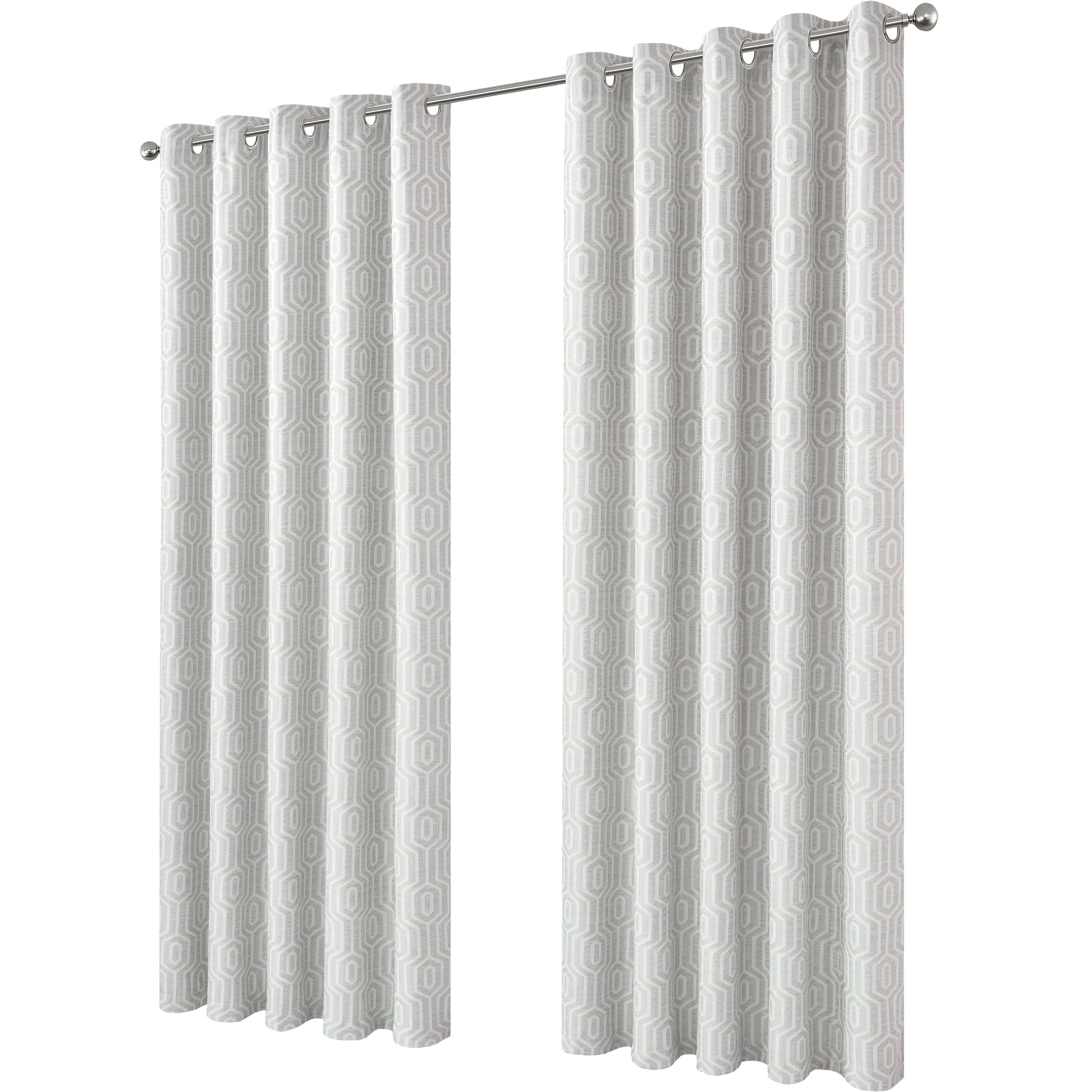 Paris Eyelet Jacquard Curtains Natural Geometric Pattern Thermal Insulated Light Blocking for Bedroom Lounge