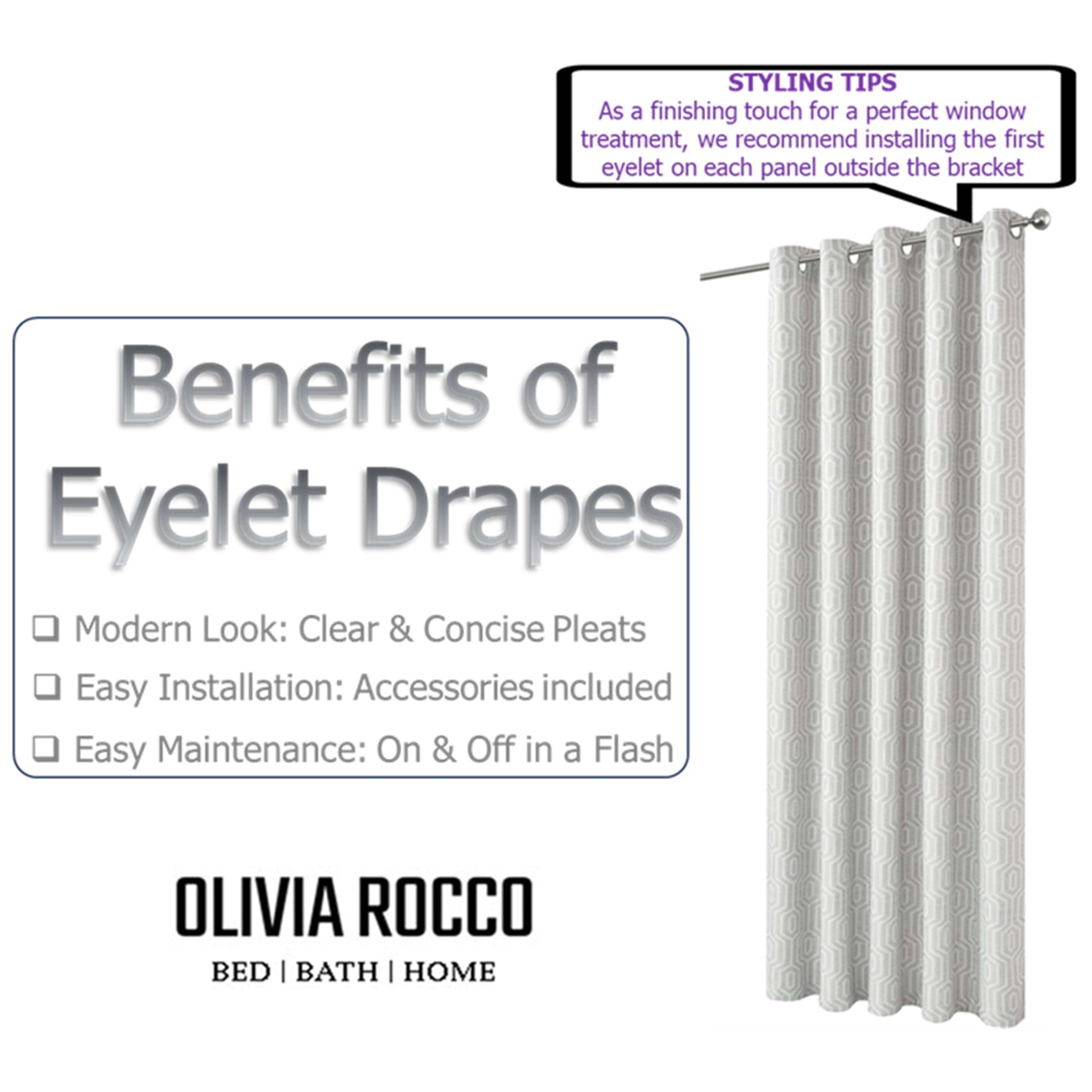 Paris Eyelet Jacquard Curtains Natural Geometric Pattern Thermal Insulated Light Blocking for Bedroom Lounge