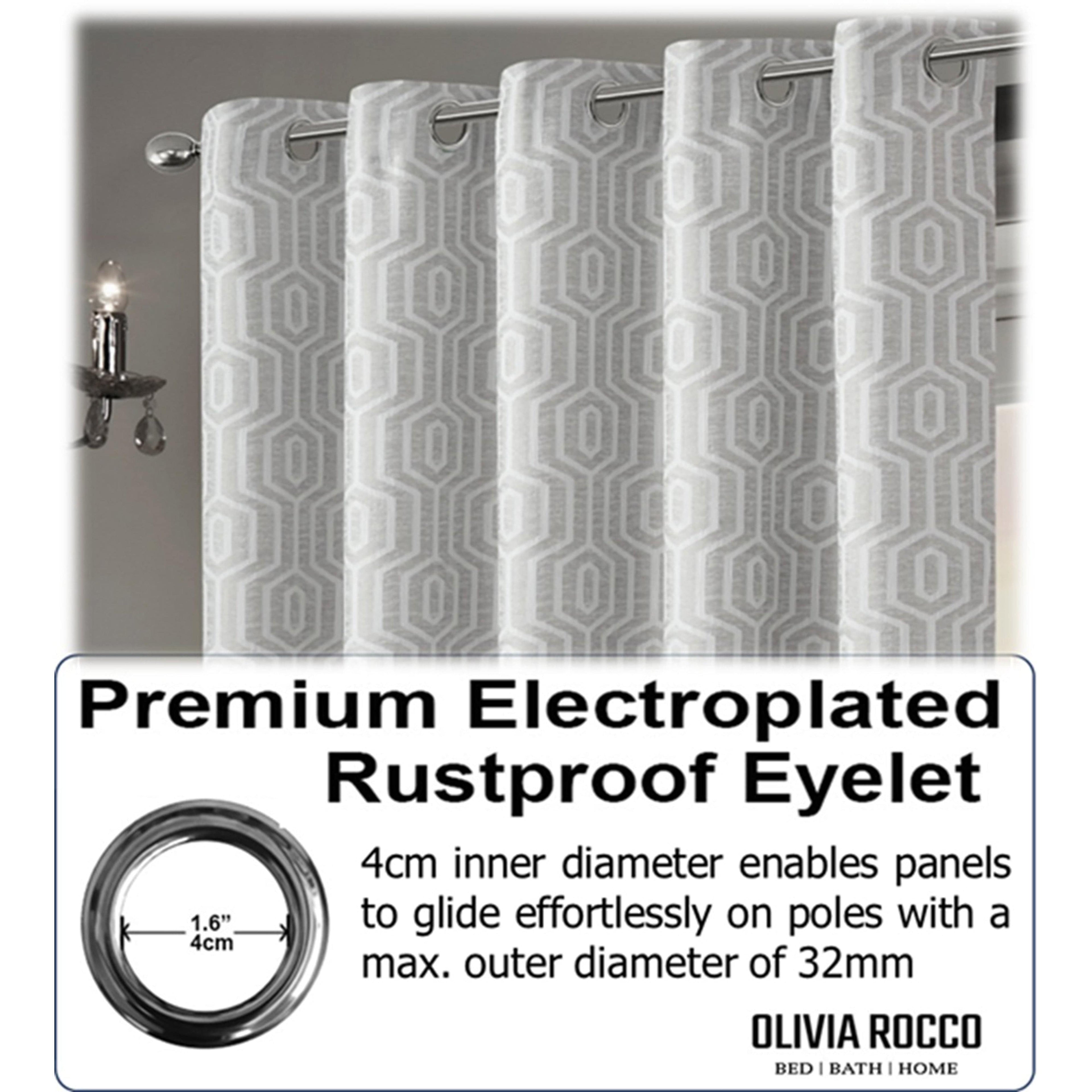 Paris Eyelet Jacquard Curtains Natural Geometric Pattern Thermal Insulated Light Blocking for Bedroom Lounge