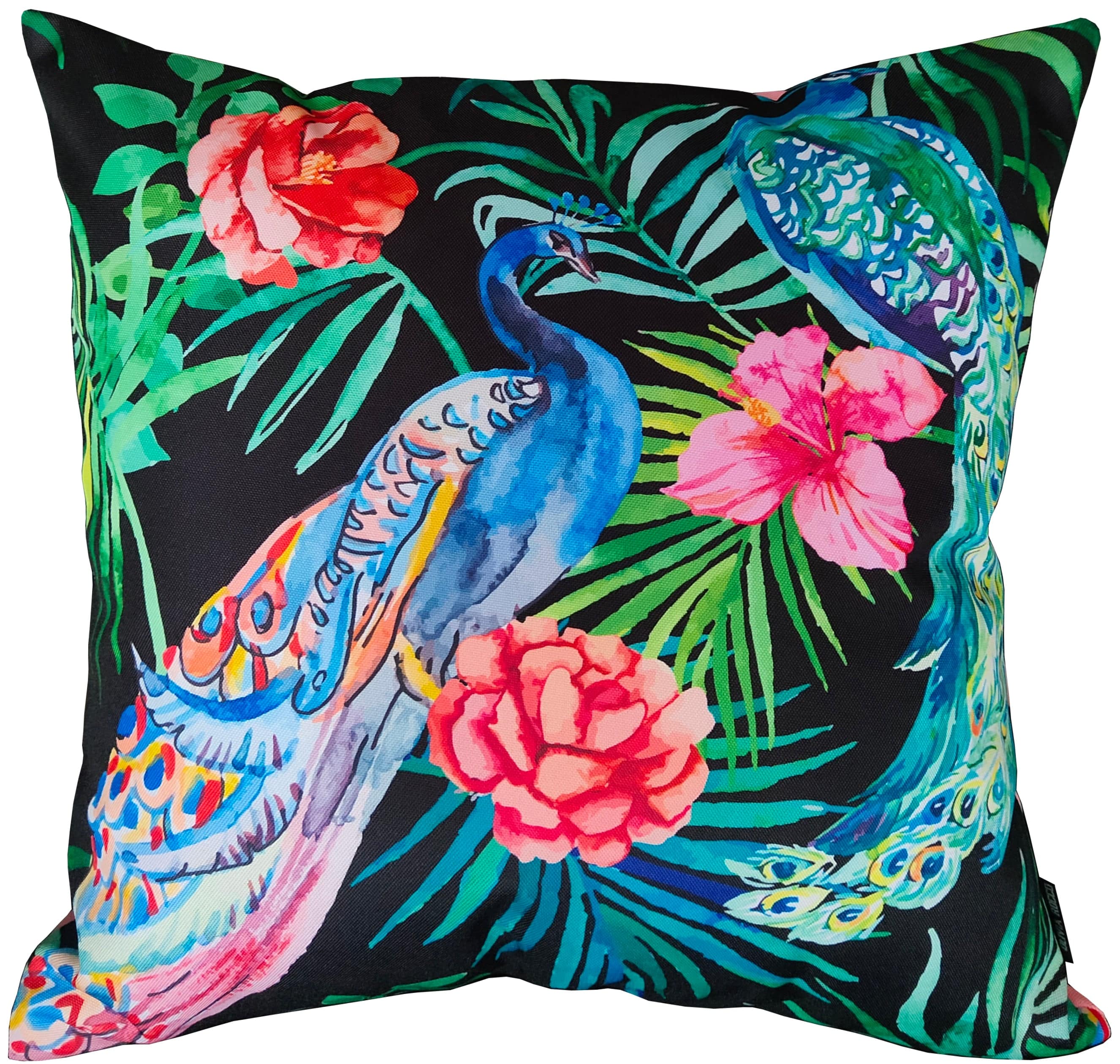 Peacock Waterproof Design Cushions for Patios Gardens and Living Rooms with High-Quality Hollow-Fibre Fill