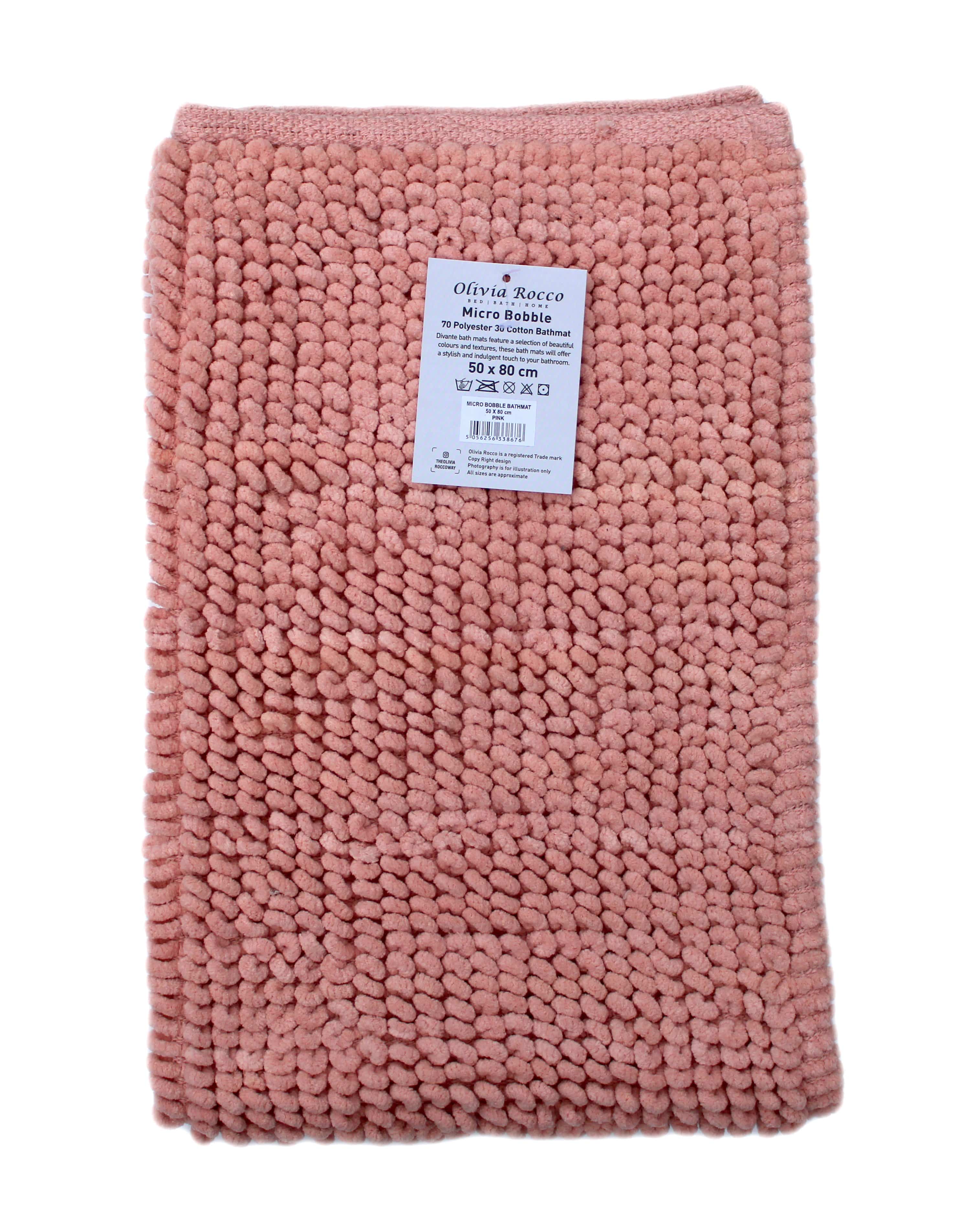 Pebbles Micro Bobble Eco-Friendly Pure Indian Cotton Hand-Woven Bath Mat with Knitted Design for Comfort and Durability