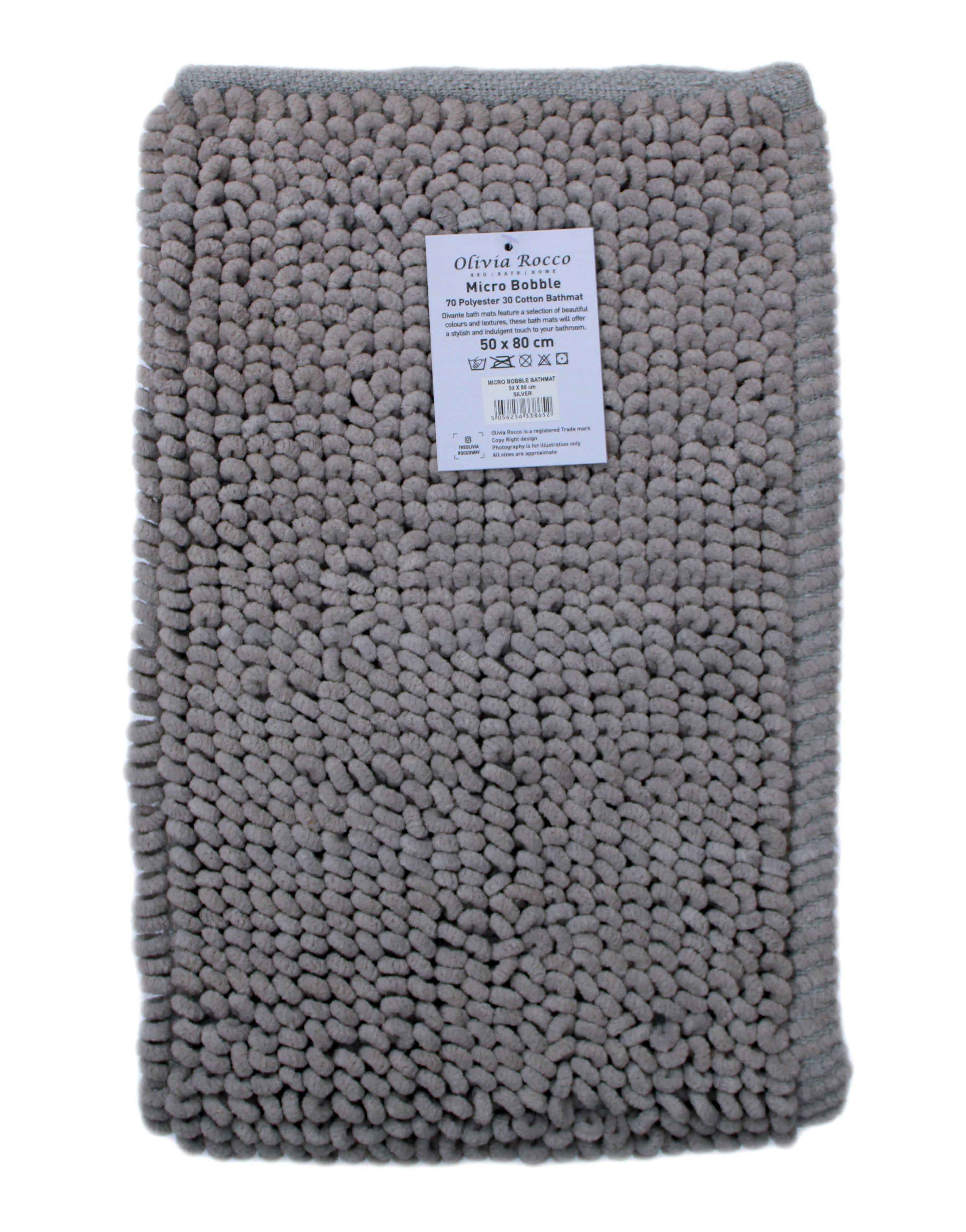 Pebbles Micro Bobble Eco-Friendly Pure Indian Cotton Hand-Woven Bath Mat with Knitted Design for Comfort and Durability