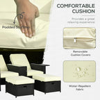 Cream outdoor cushion with water-repellent fabric and removable cover detail