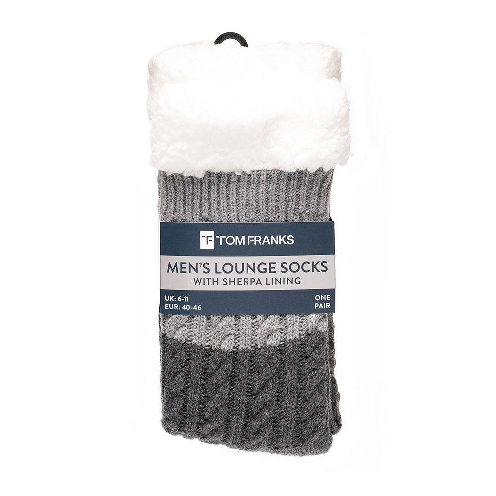 Tom Franks 1 Pair Chunky Knit Sherpa Slipper Socks