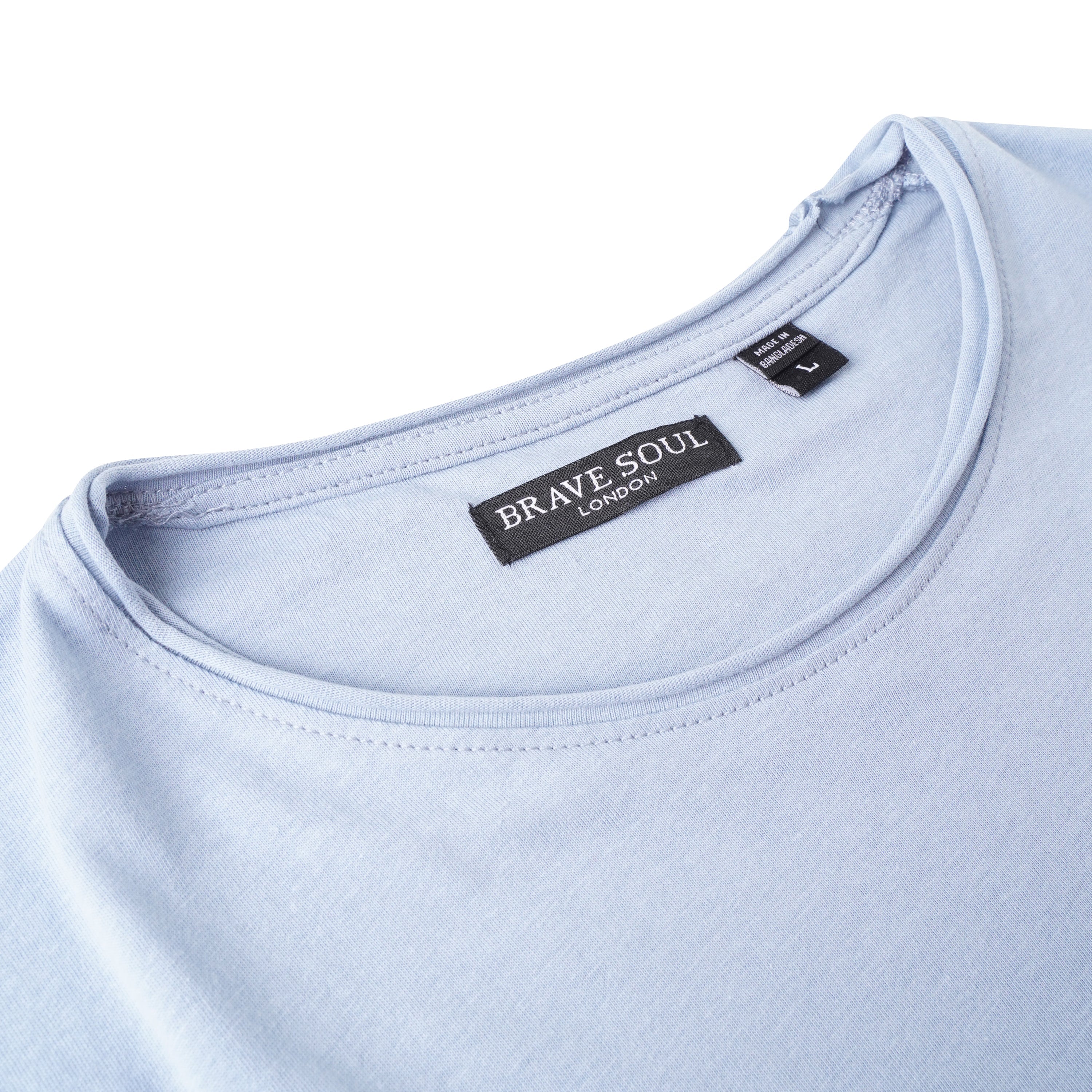 Brave Soul Fresher Raw Edge Cotton T-Shirt