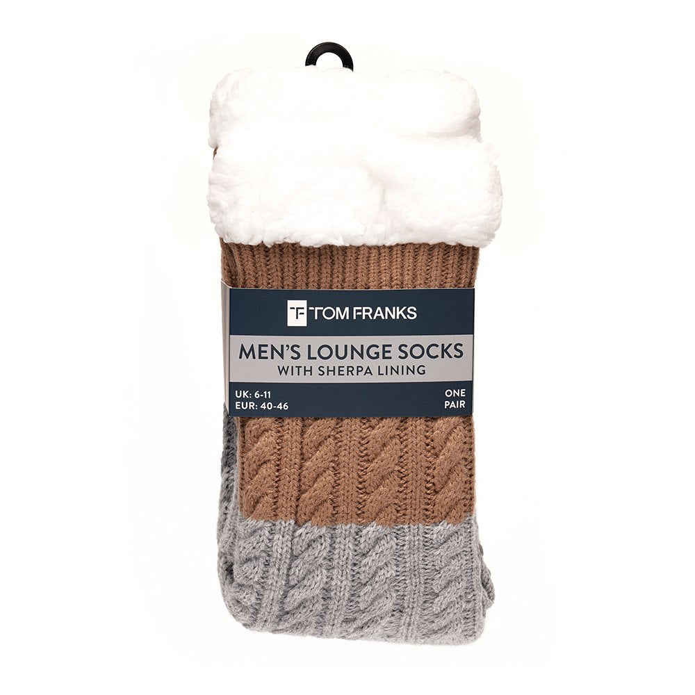 Tom Franks 1 Pair Chunky Knit Sherpa Slipper Socks