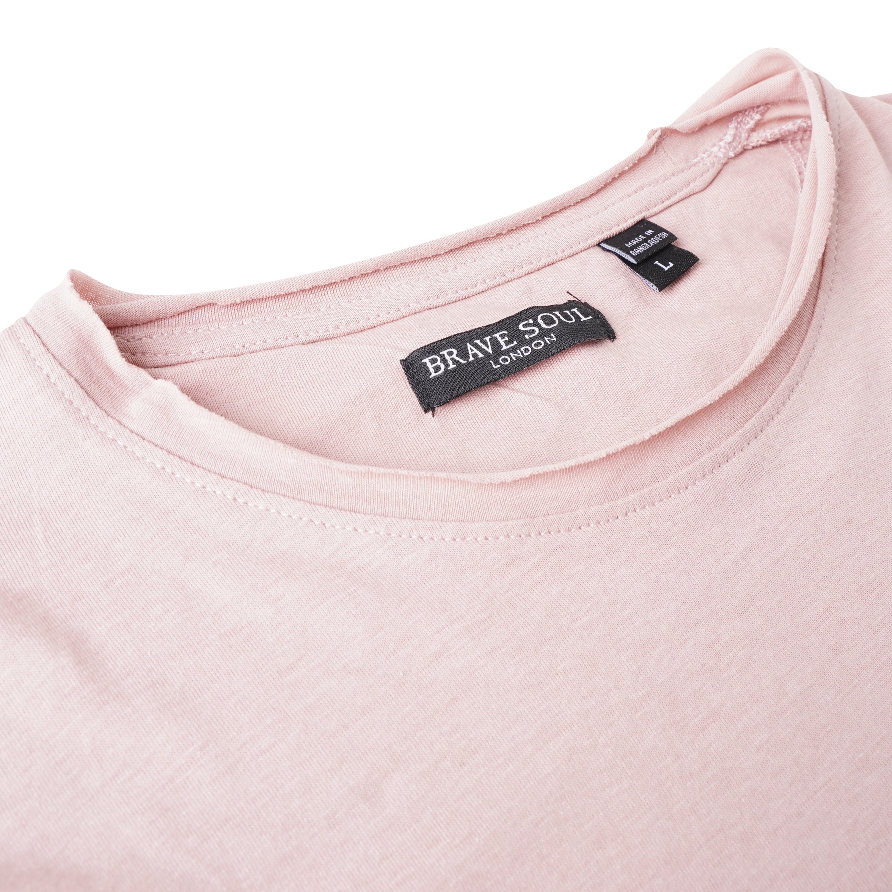 Brave Soul Fresher Raw Edge Cotton T-Shirt