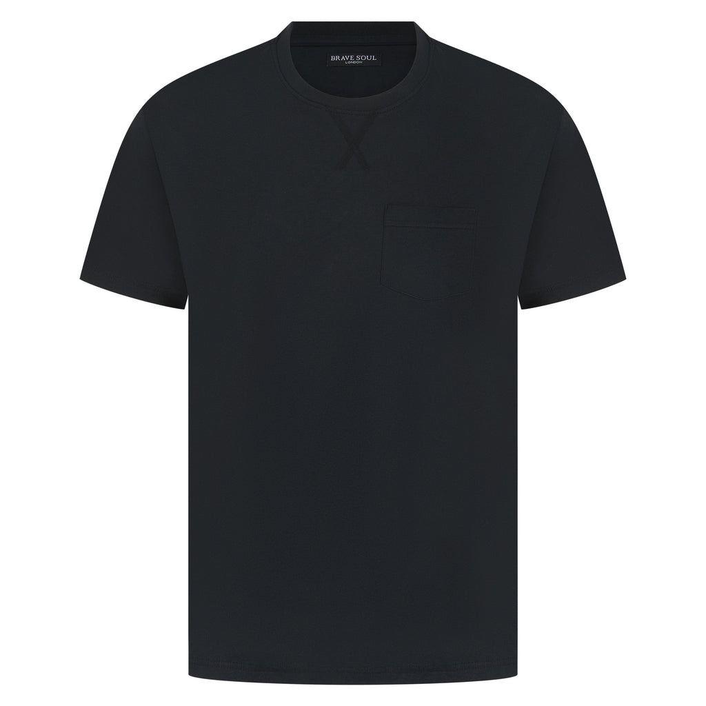 Brave Soul Arkham Crew Neck Pocket T-Shirt