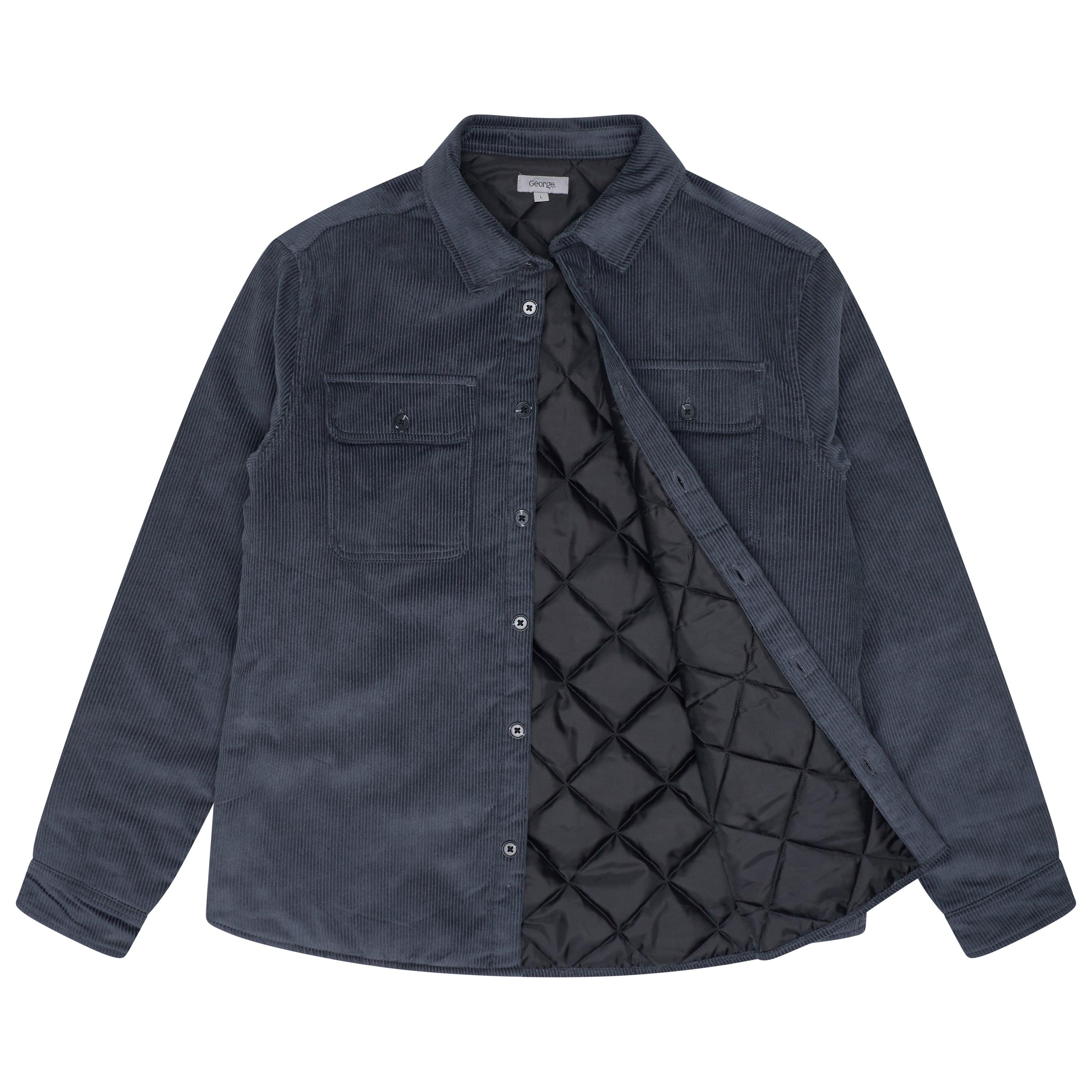 Corduroy Padded Jacket With Pockets