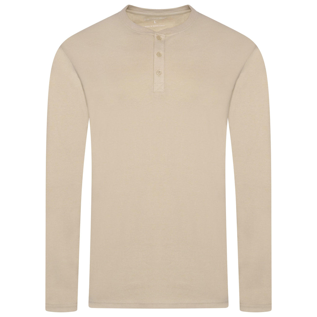 Henley Waffle Knit Long Sleeve Top