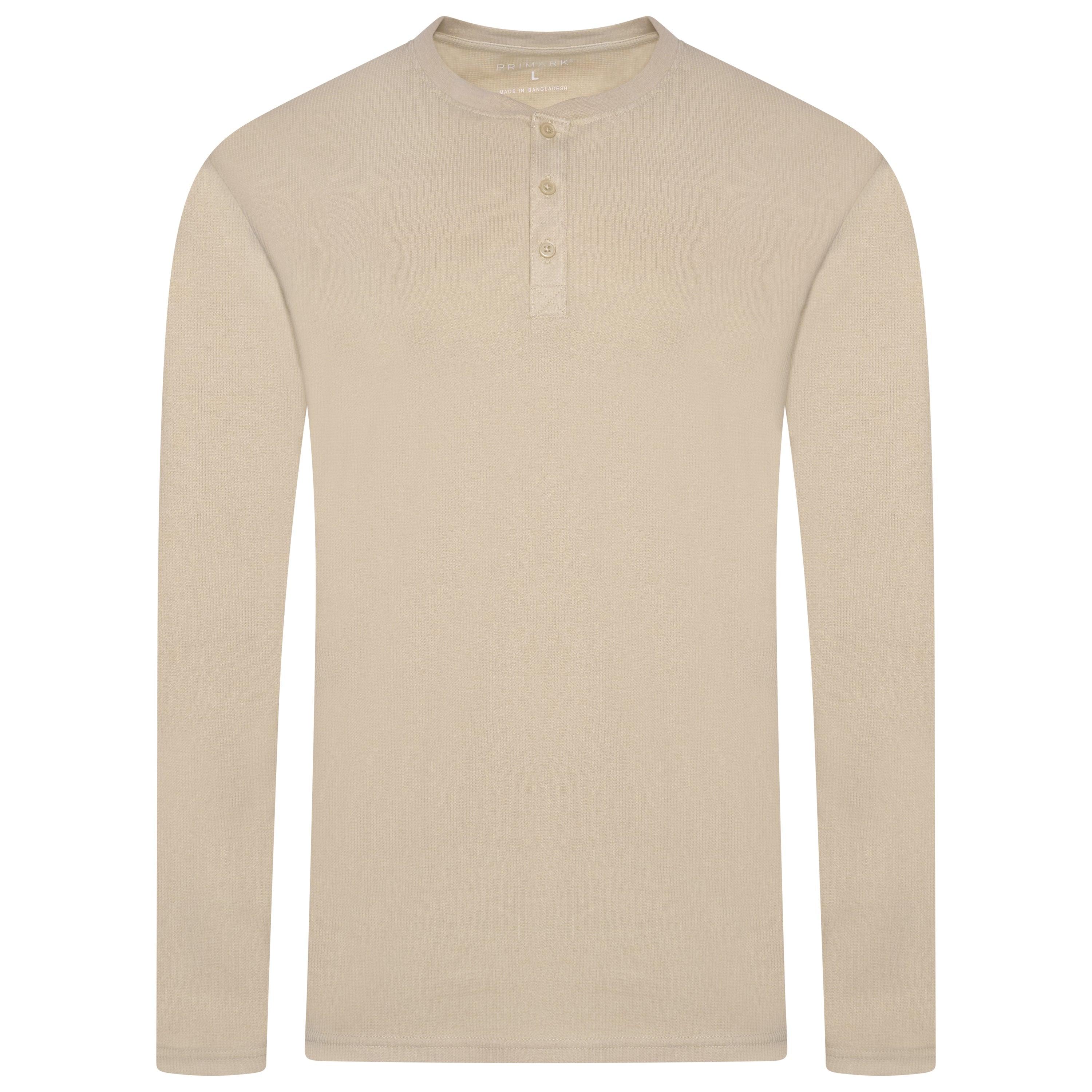 Henley Waffle Knit Long Sleeve Top