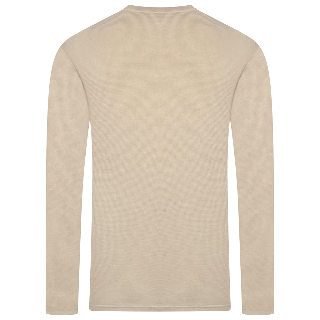 Henley Waffle Knit Long Sleeve Top