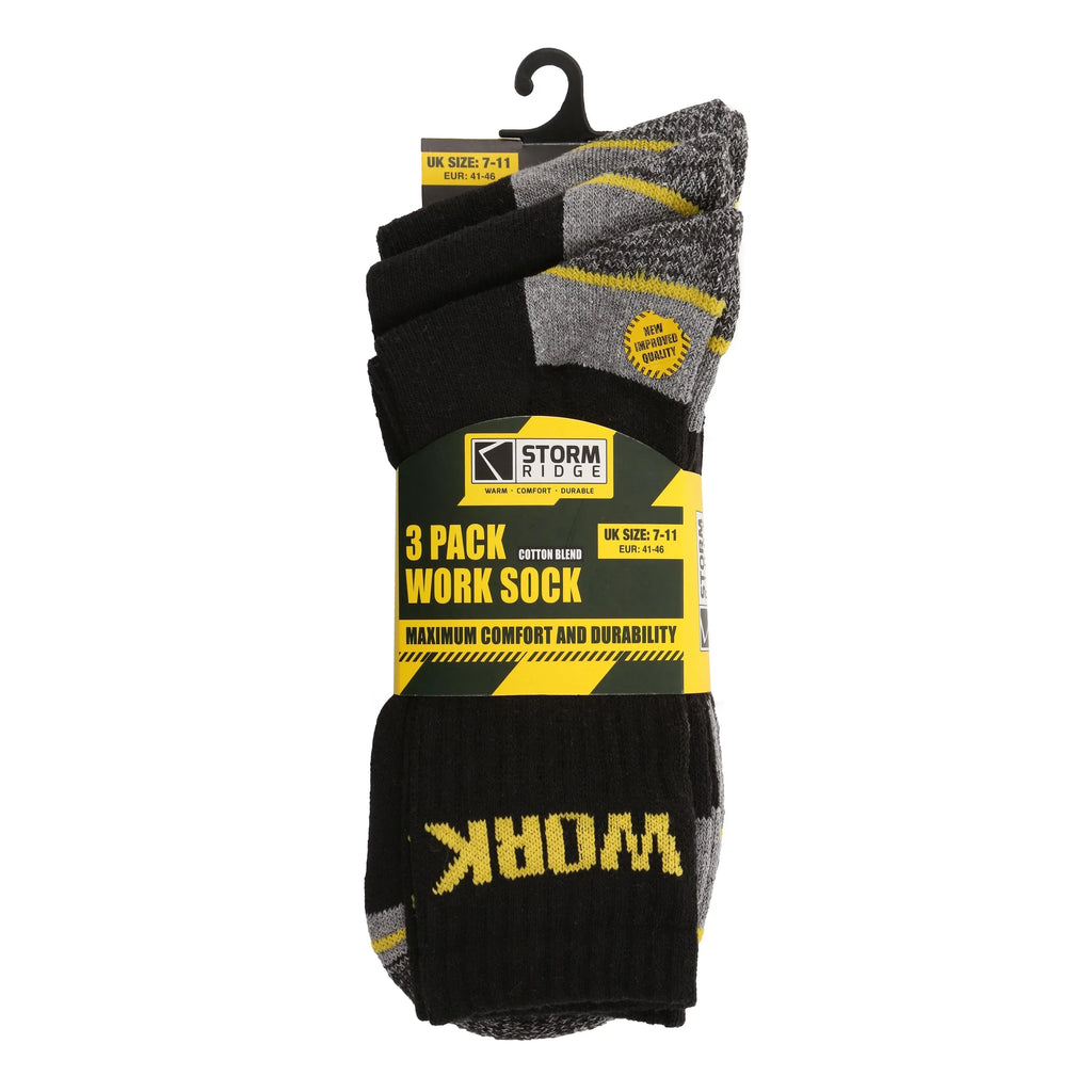 Storm Ridge 3 Pairs Work Socks - Bobobiy