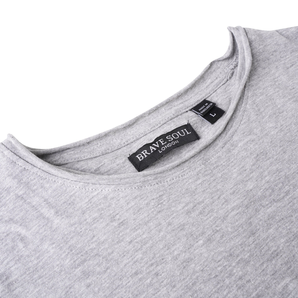 Brave Soul Fresher Raw Edge Cotton T-Shirt
