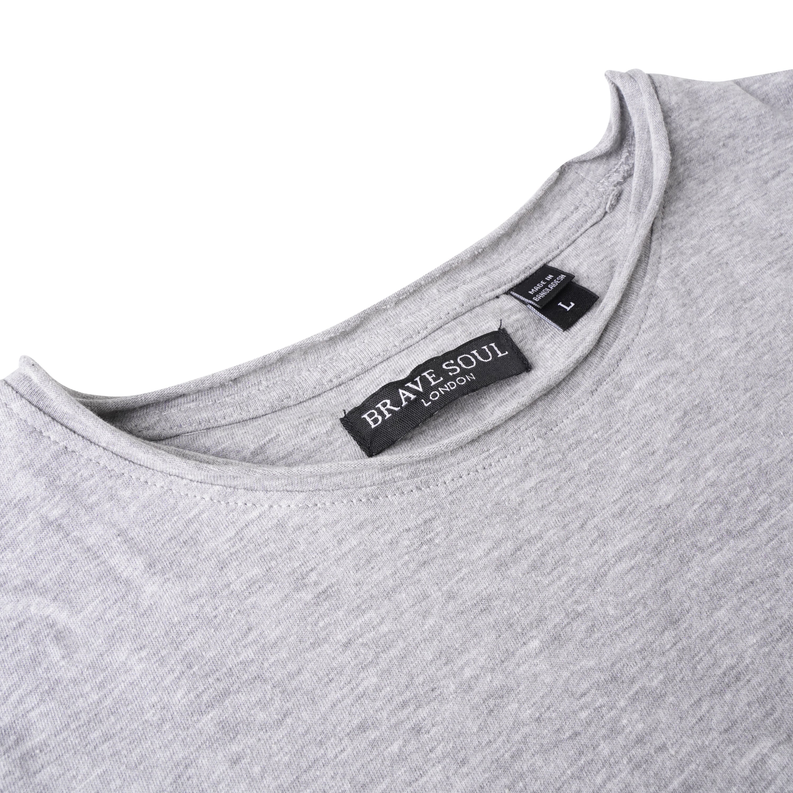 Brave Soul Fresher Raw Edge Cotton T-Shirt