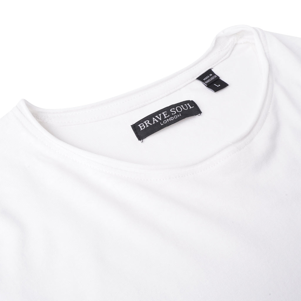 Brave Soul Fresher Raw Edge Cotton T-Shirt