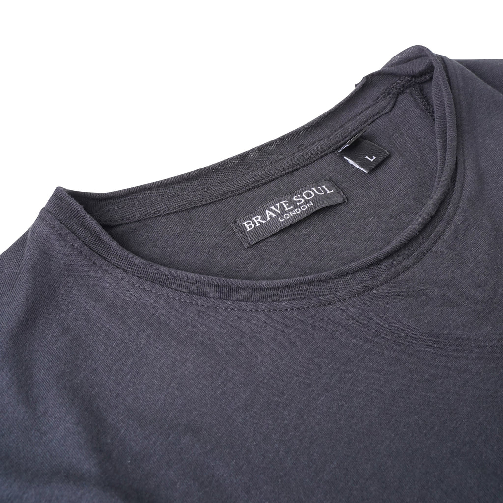 Brave Soul Fresher Raw Edge Cotton T-Shirt