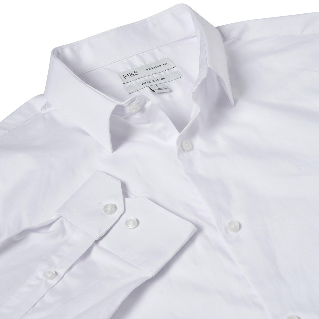 M&S Regular Fit Easy Iron Pure Cotton Shirt