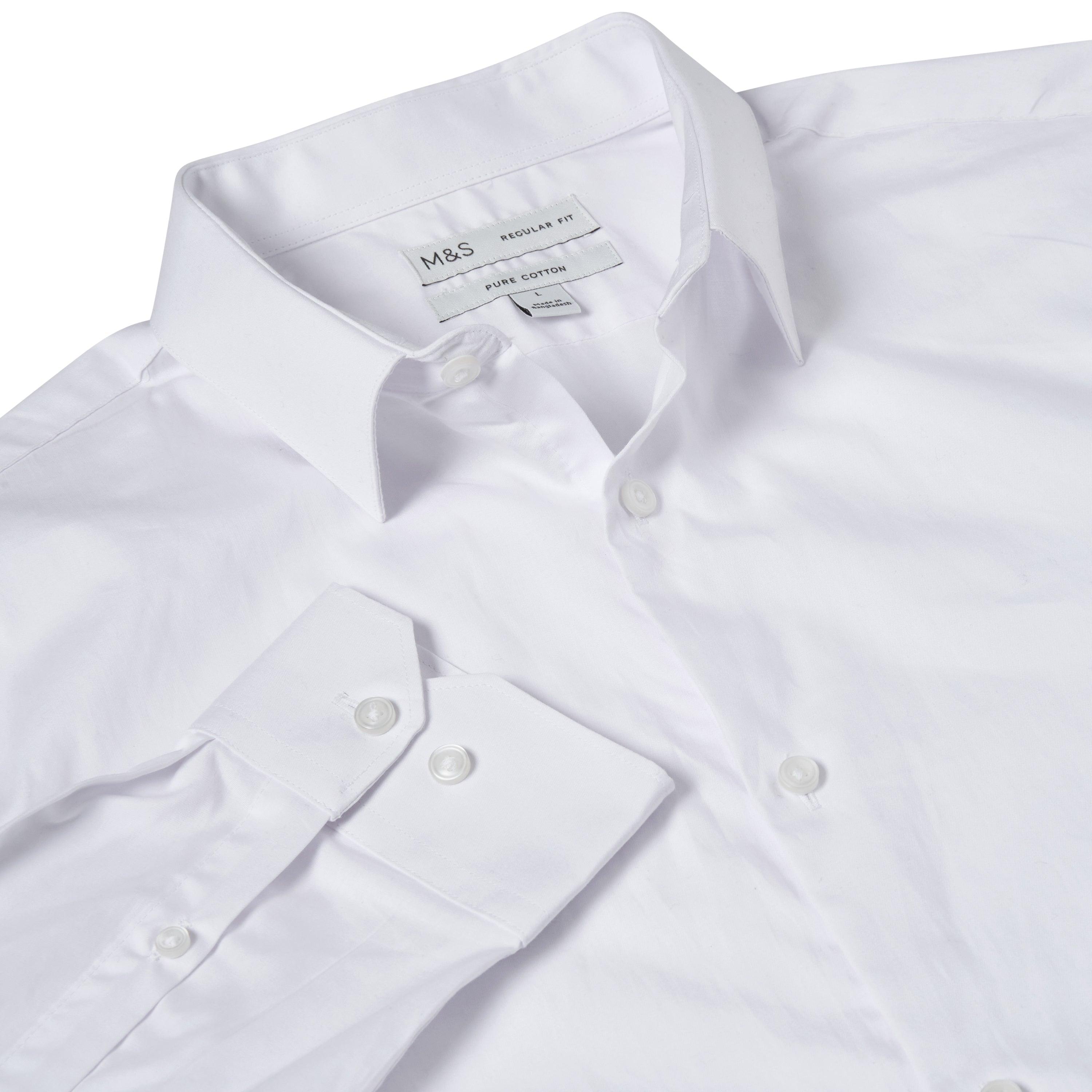 M&S Regular Fit Easy Iron Pure Cotton Shirt