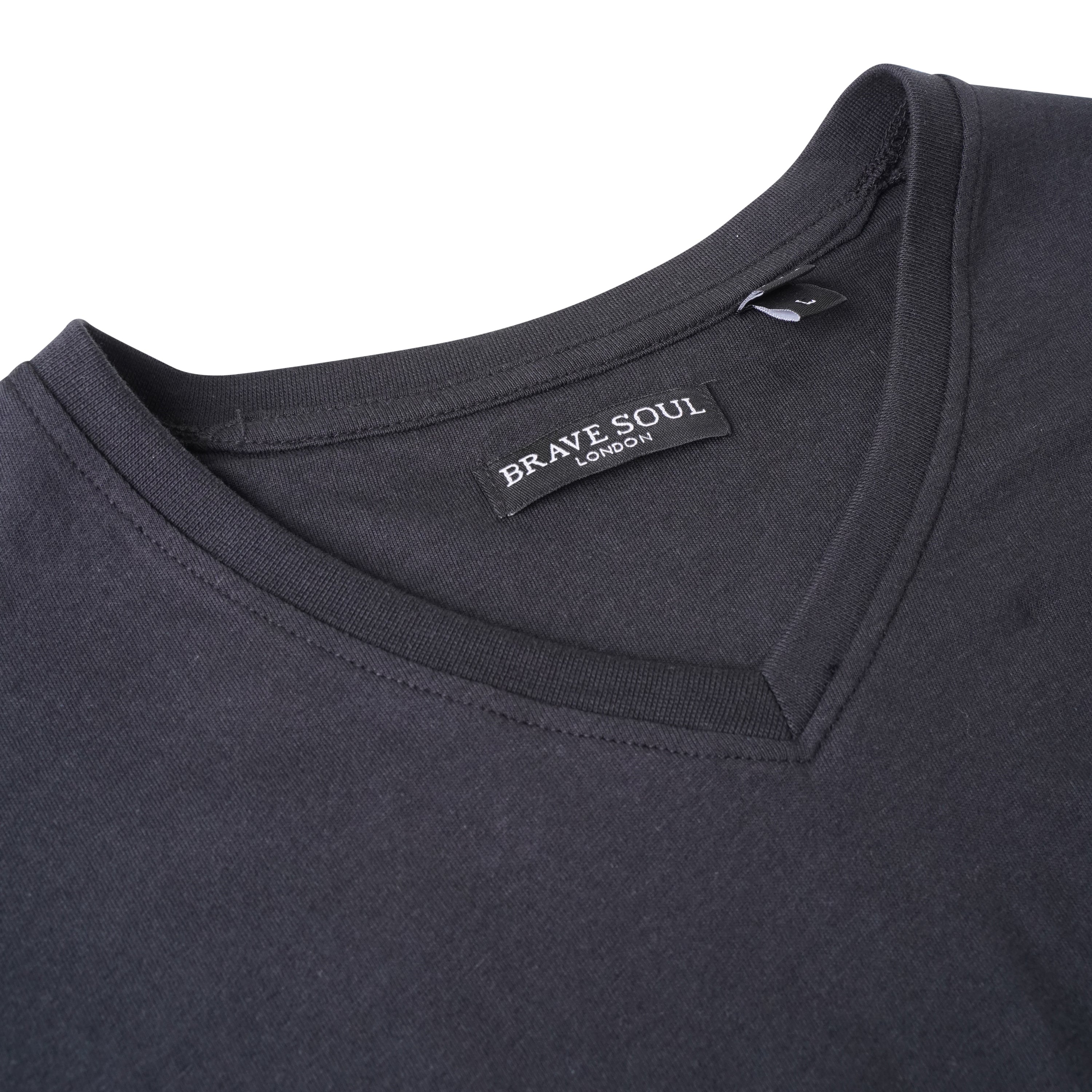 Brave Soul Saint Cotton V Neck T-Shirt