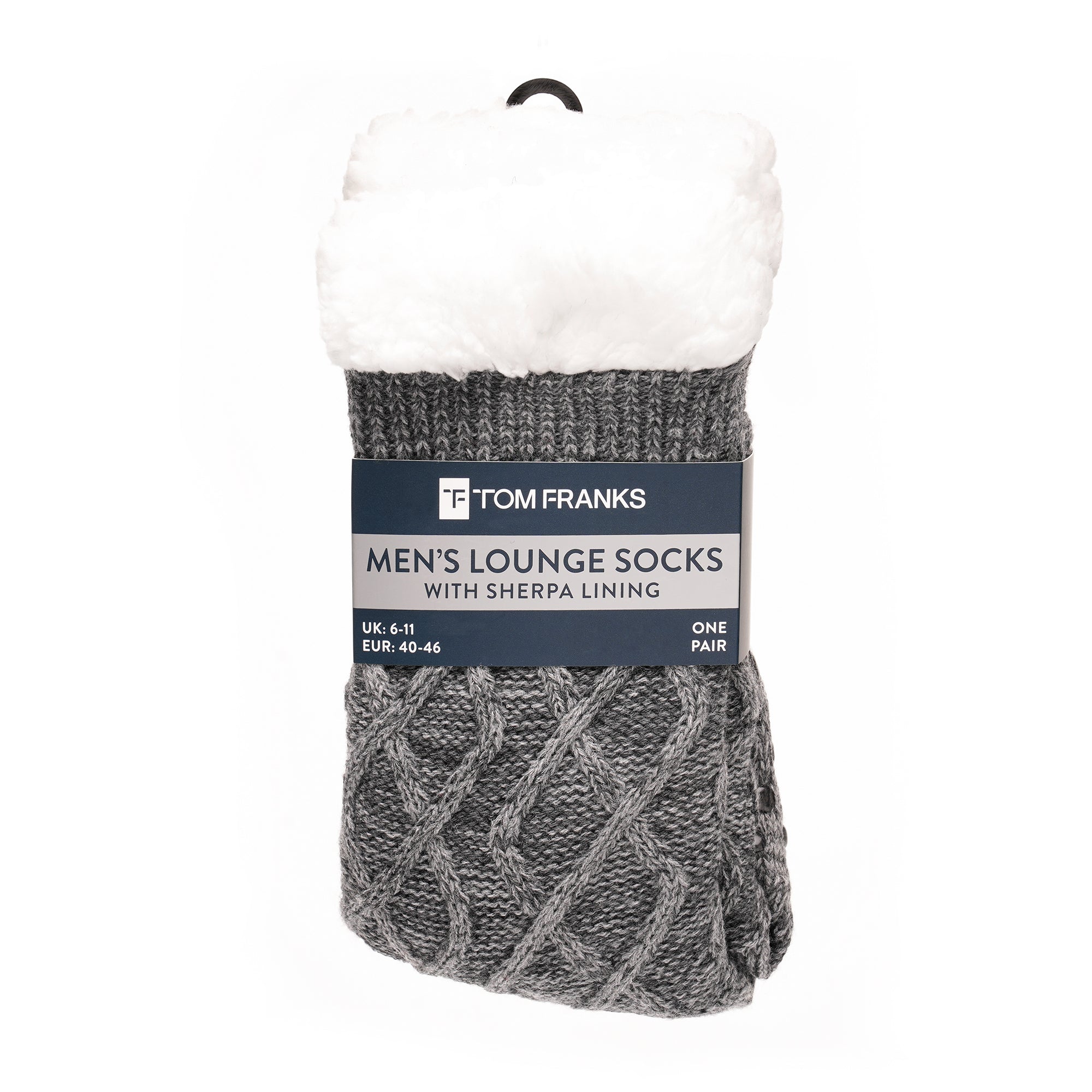 Tom Franks 1 Pair Chunky Knit Sherpa Slipper Socks