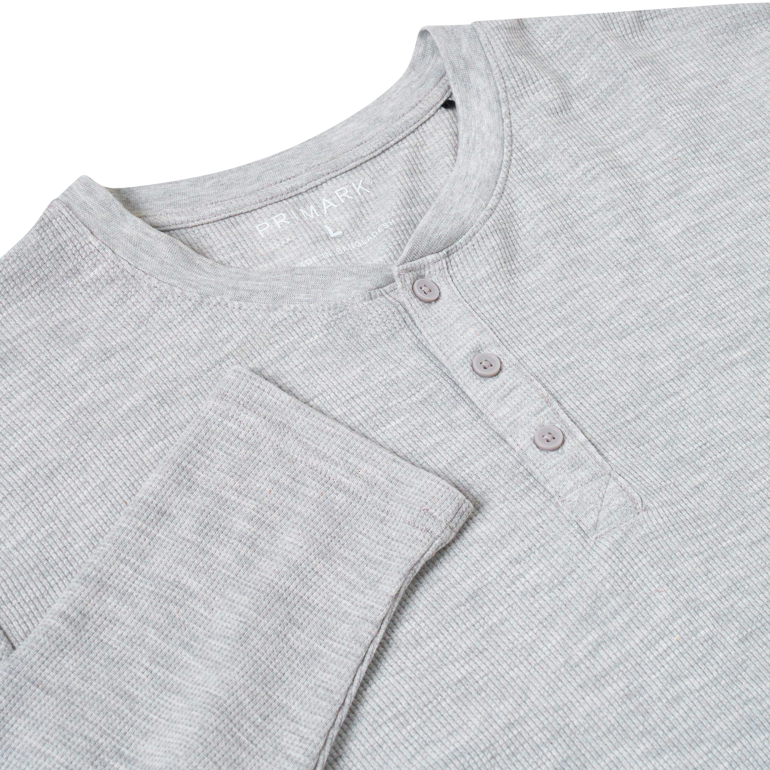 Henley Waffle Knit Long Sleeve Top