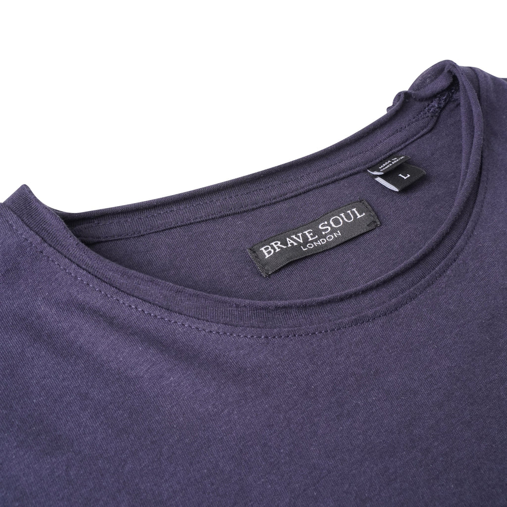 Brave Soul Fresher Raw Edge Cotton T-Shirt