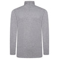 Light grey thermal quarter-zip pullover with stand collar and long sleeves (front view).