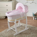 pink-dimple-white-wicker-baby-moses-basket-with-stand-247917 - Bobobiy