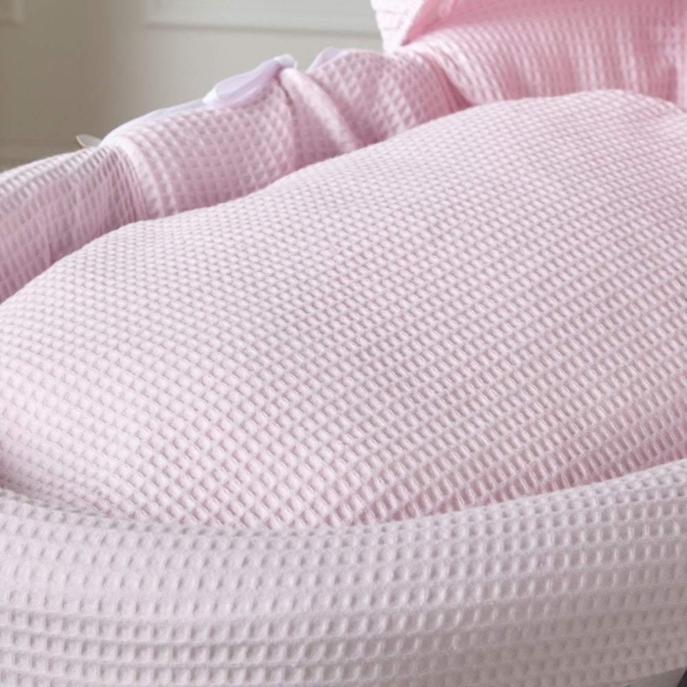 Pink Waffle Moses Basket Bedding Set - Bobobiy