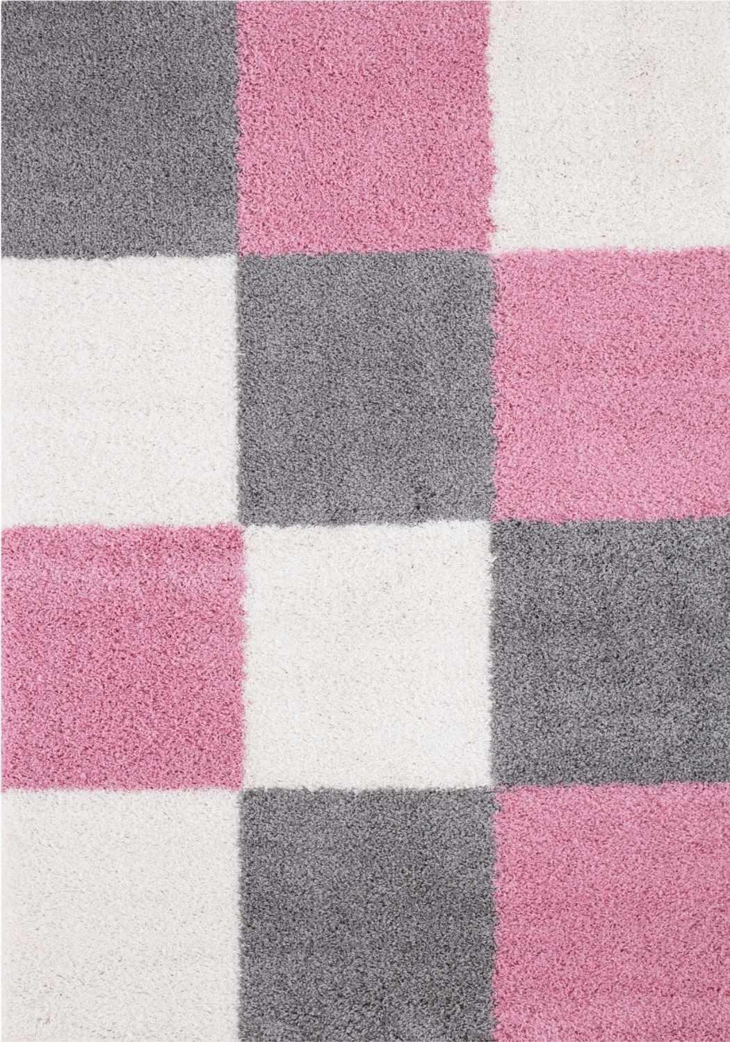 pink_geometric_shaggy_rug - Bobobiy