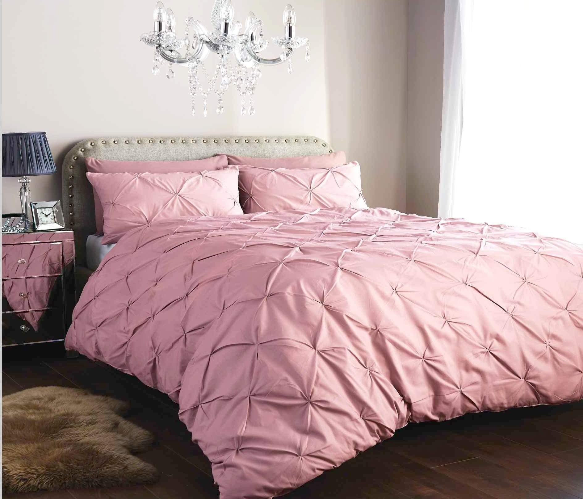 Pintuck Elegance Luxurious Cotton Rich Duvet Cover Set with Handmade Pinch Pleats Available in Single Double King and Super King Sizes OEKO-TEX Certified