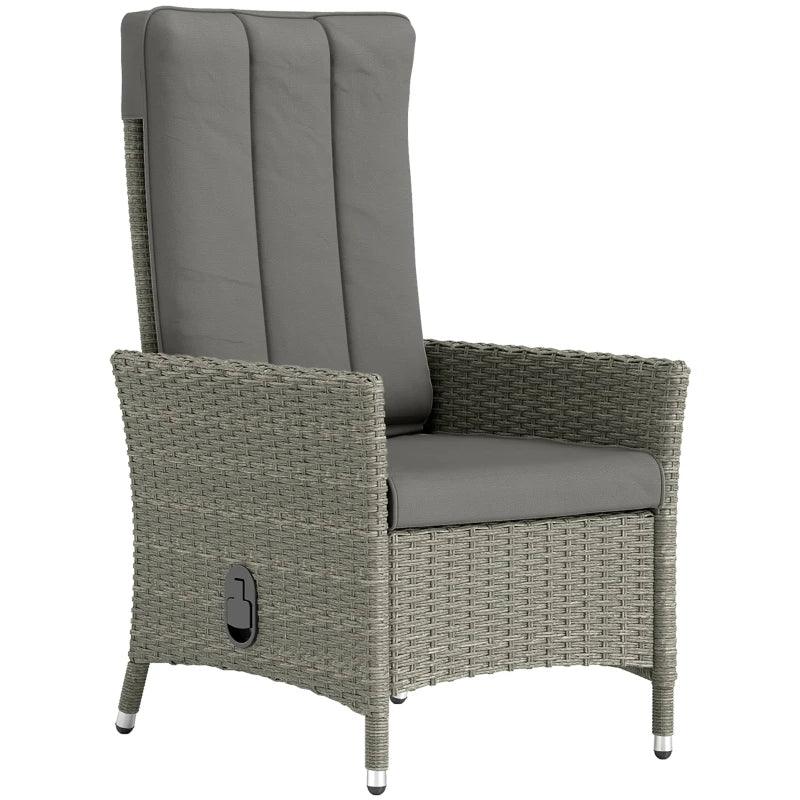 105°-150° Reclining Rattan Chair - Grey