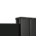 Black top cassette and mounting caps for retractable privacy screen